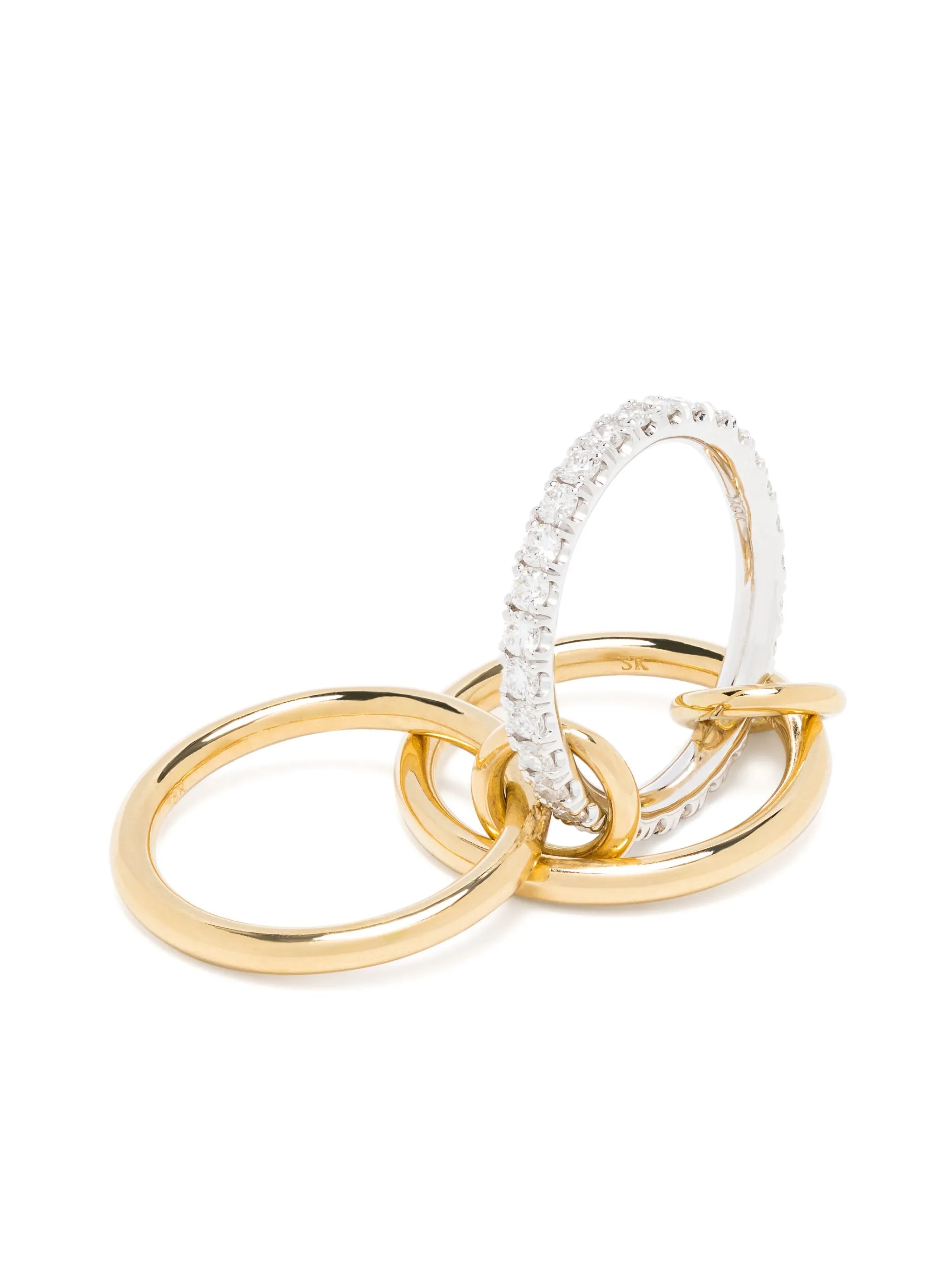 18kt gold Eros diamond linked ring