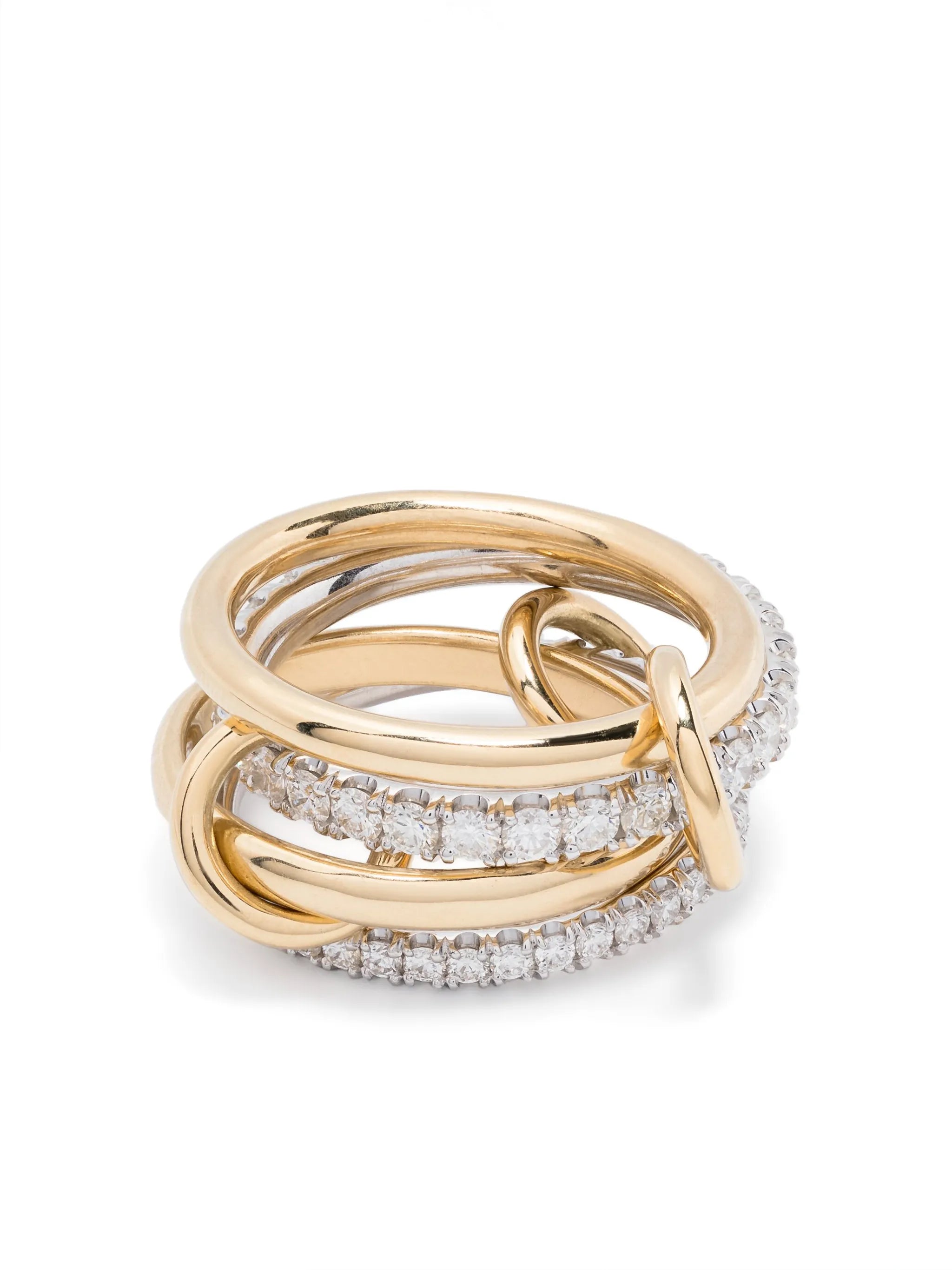 18kt gold Halley diamond linked ring
