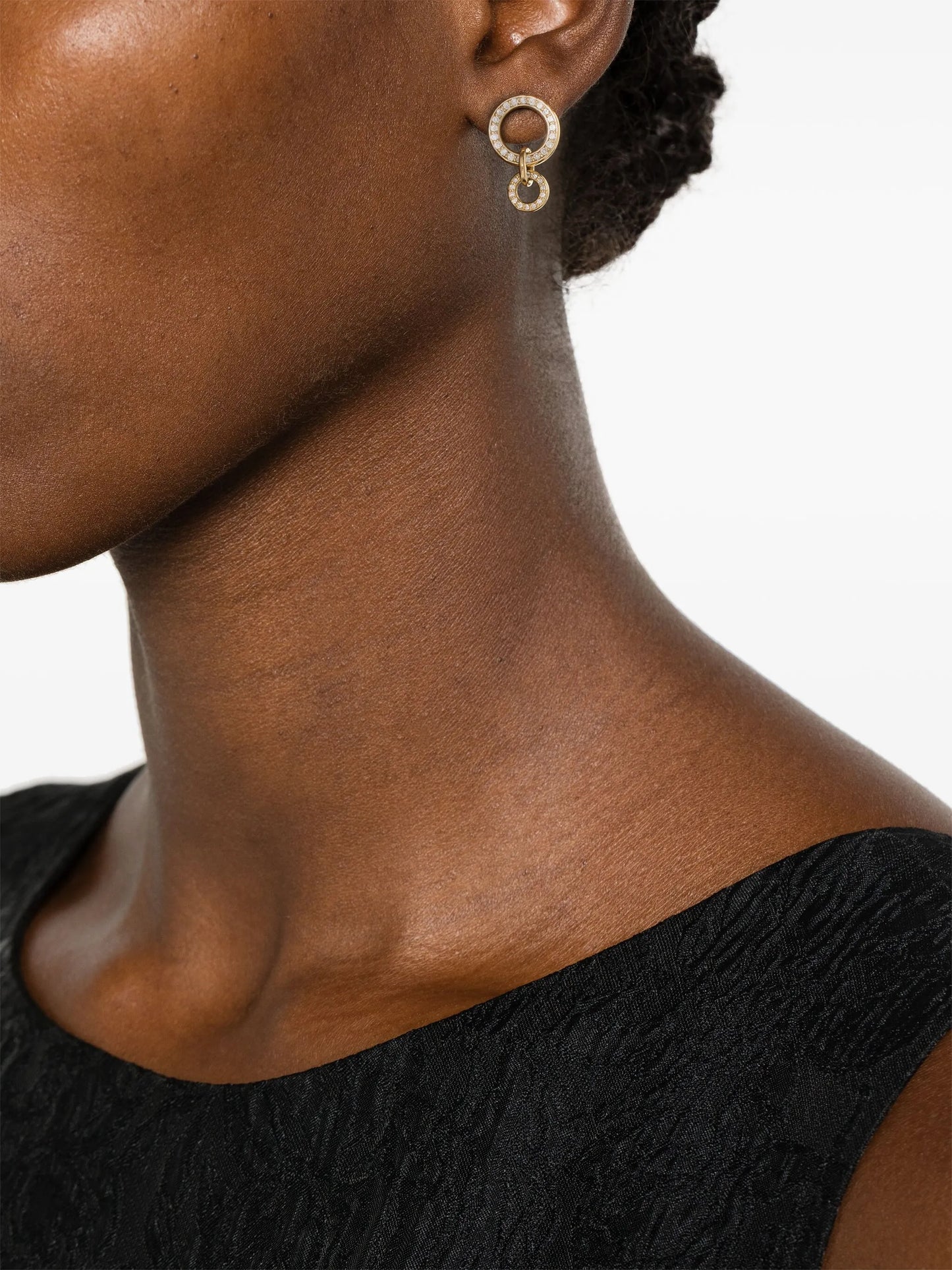 18kt yellow gold Canis YG diamond hoop earrings