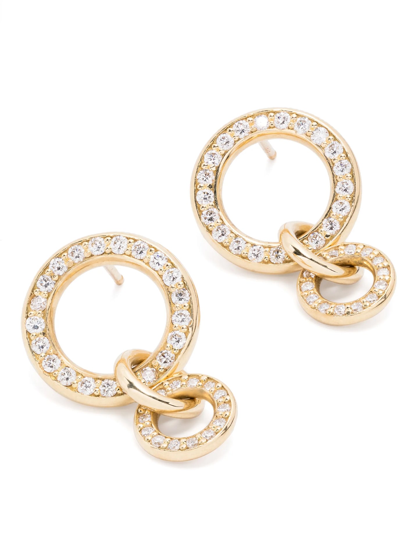 18kt yellow gold Canis YG diamond hoop earrings