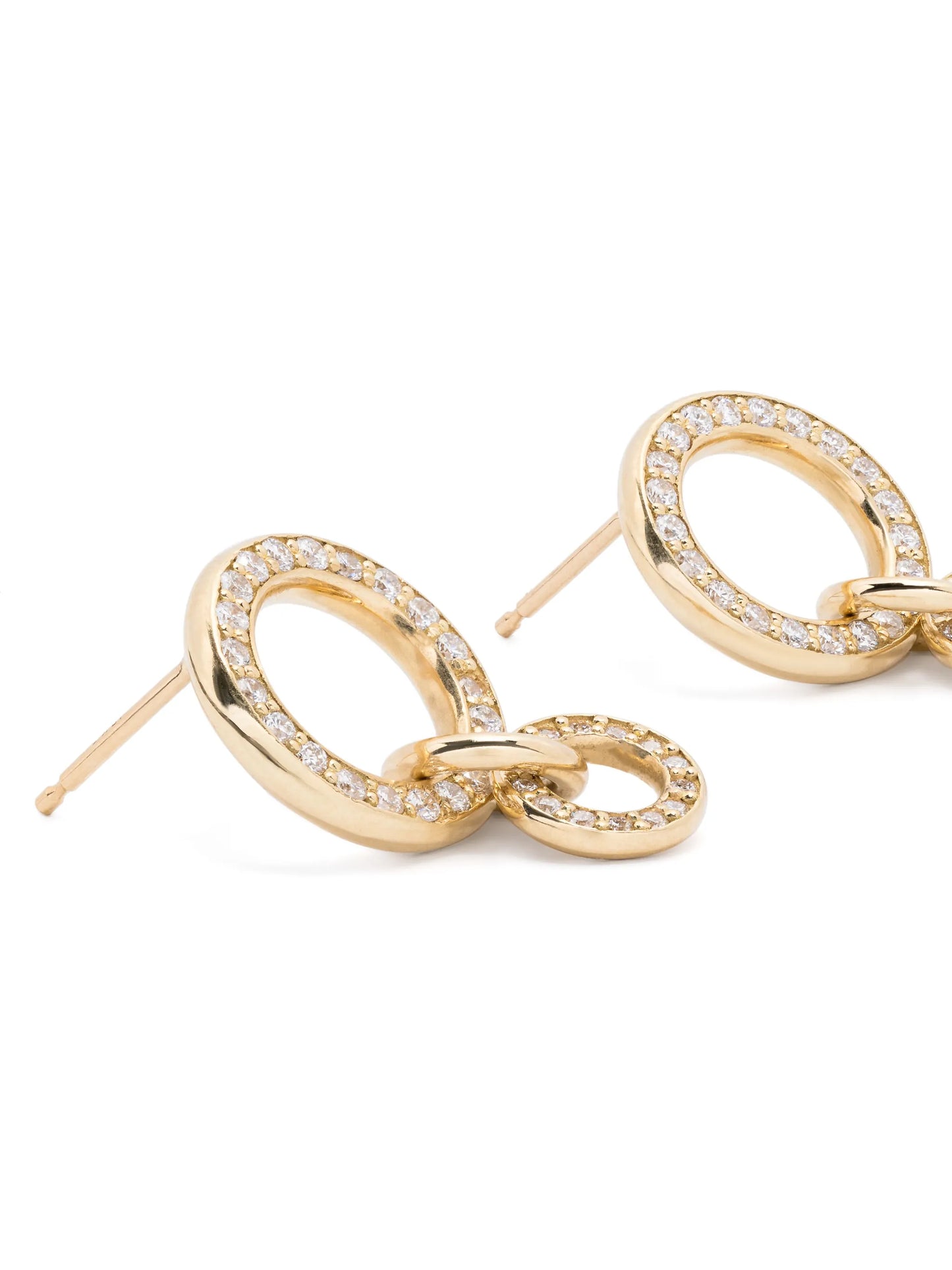 18kt yellow gold Canis YG diamond hoop earrings