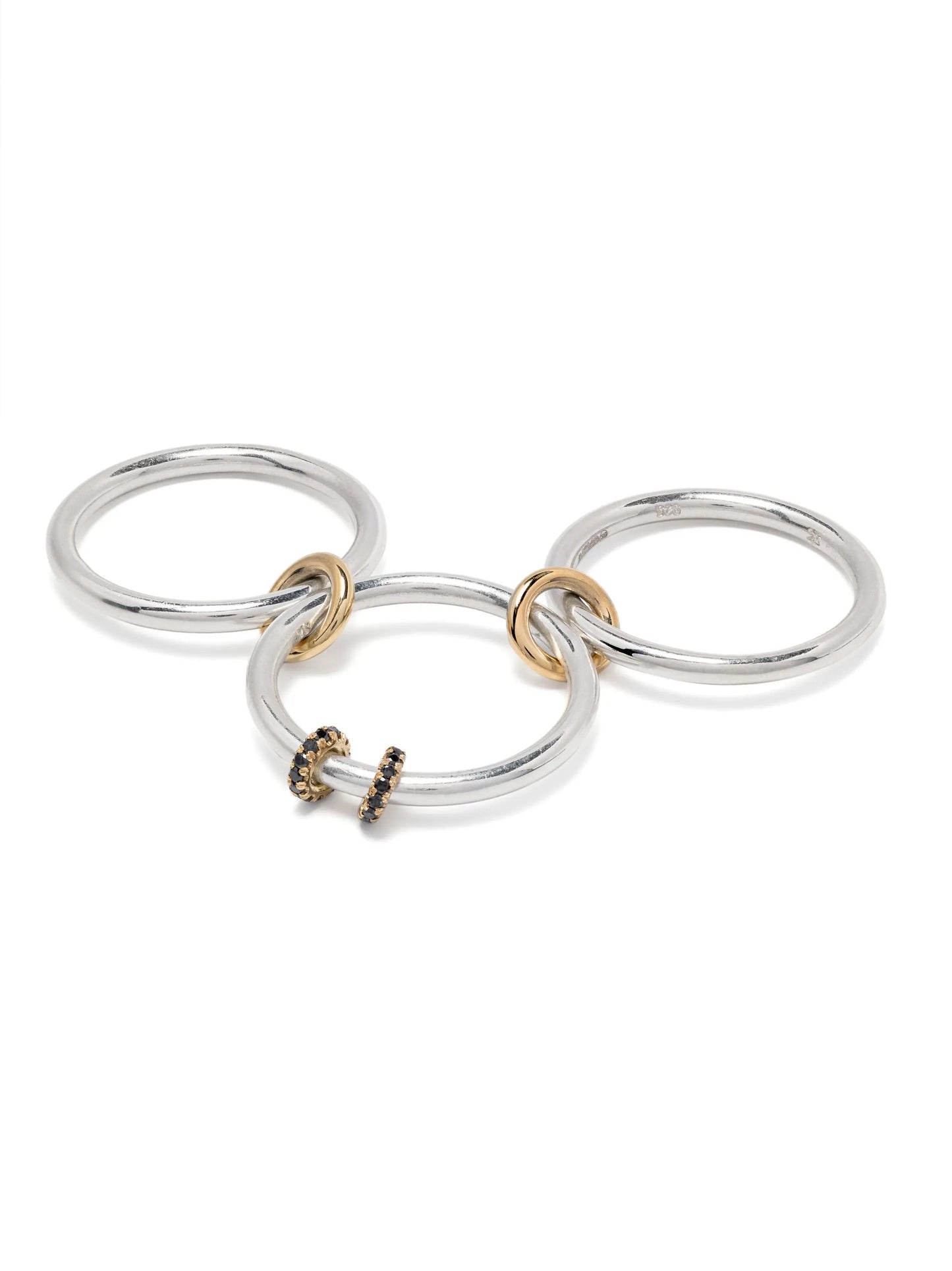 18kt yellow gold Dion SG Noir diamond rings