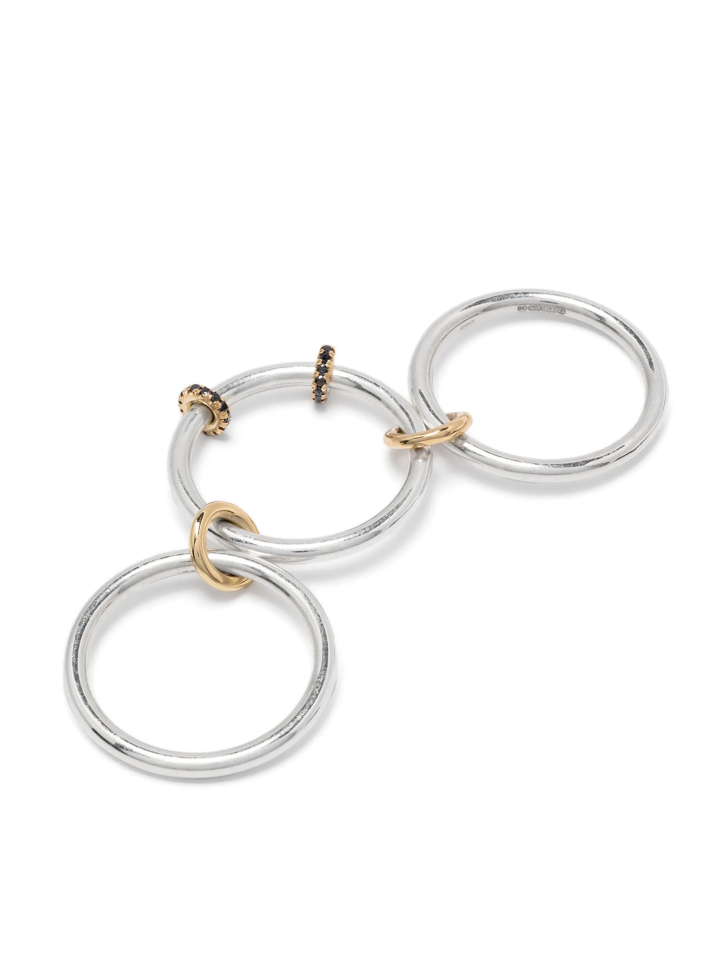 18kt yellow gold Dion SG Noir diamond rings