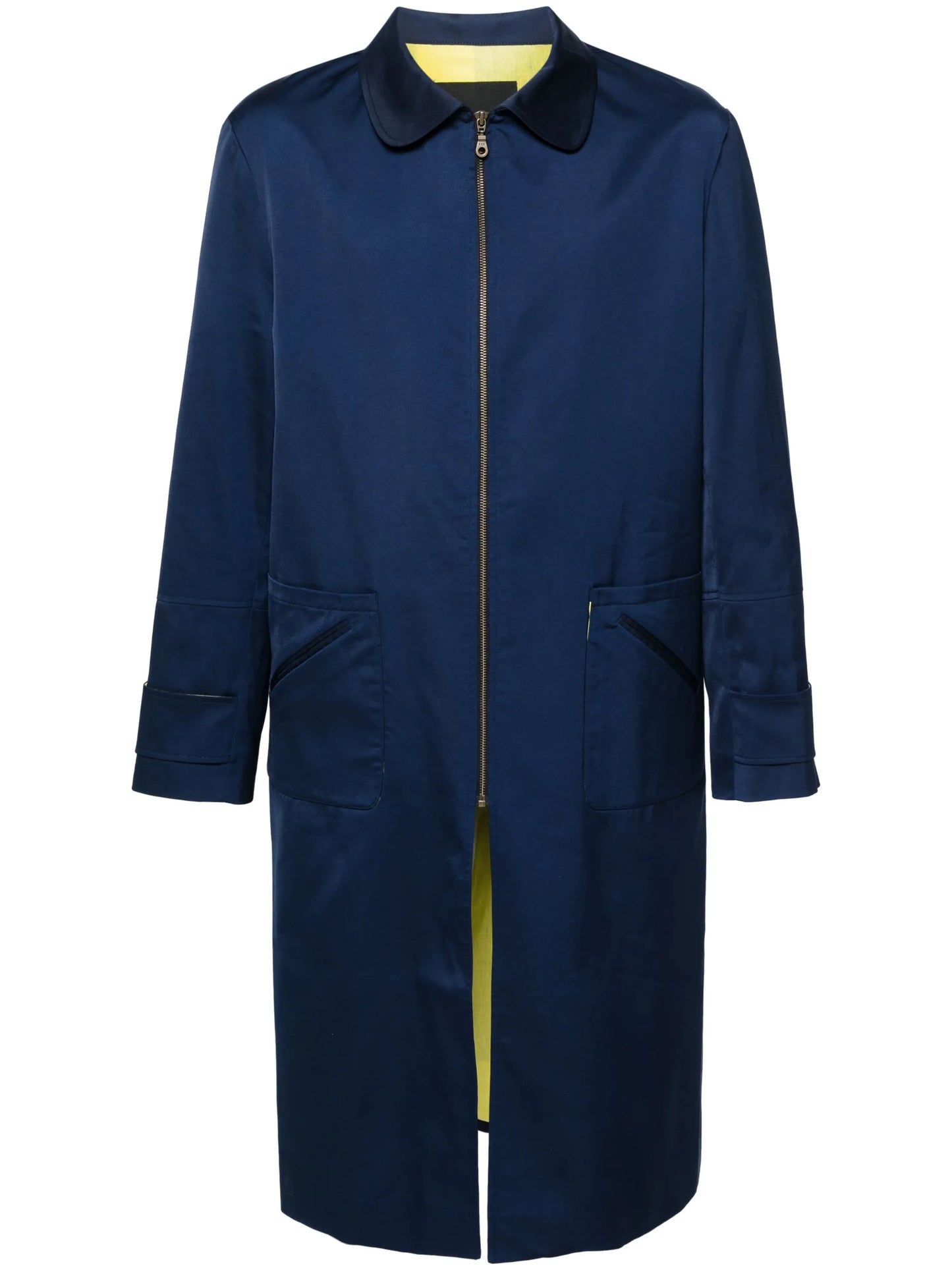 rounded-collar shell coat
