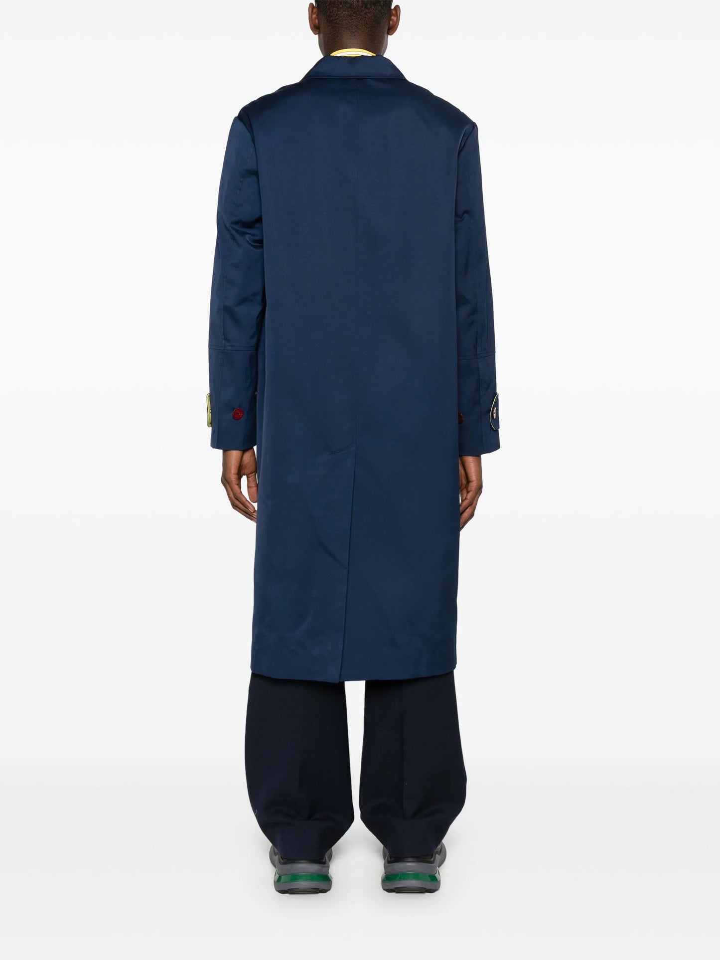 rounded-collar shell coat