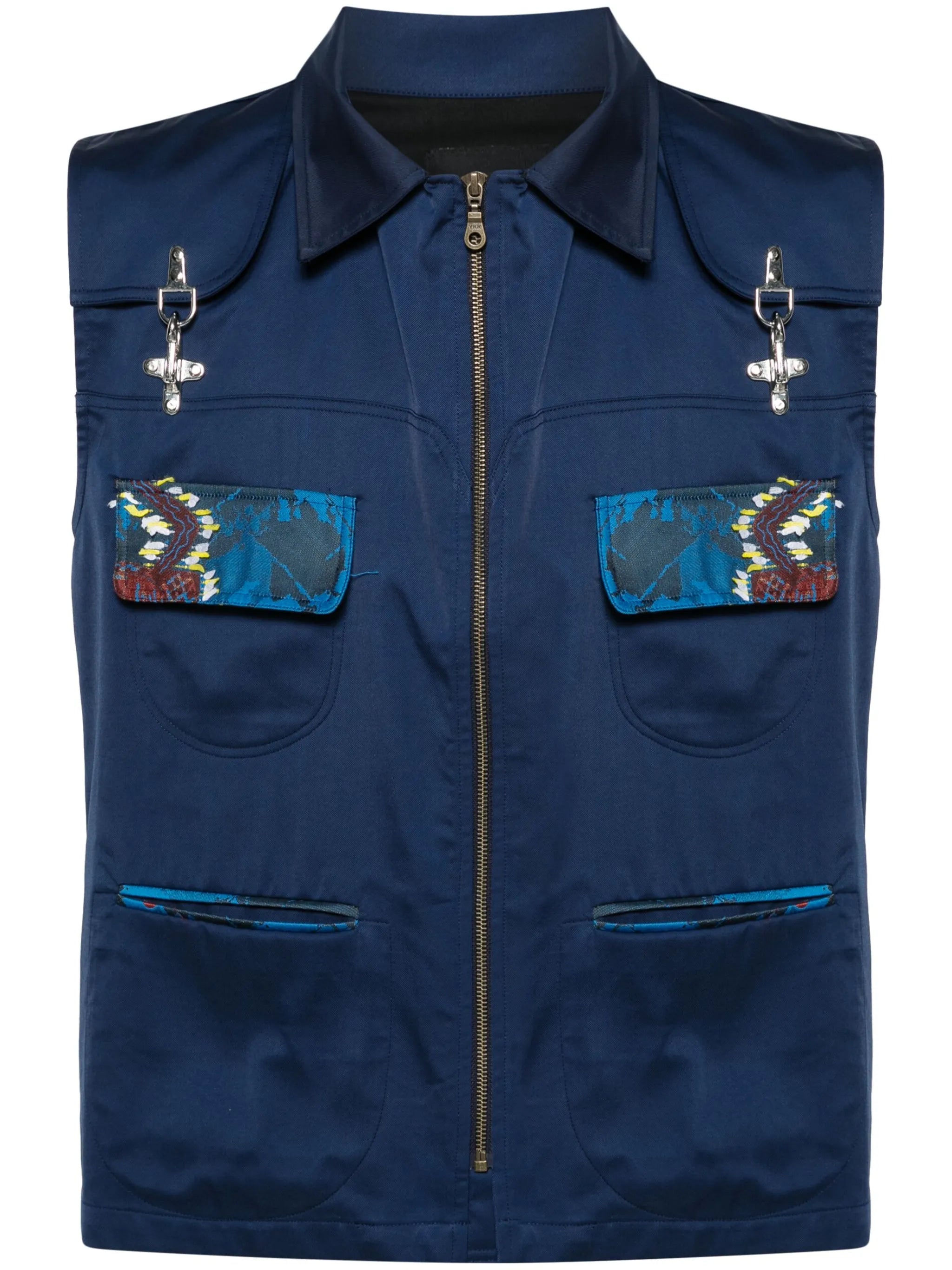 sleeveless twill waistcoat