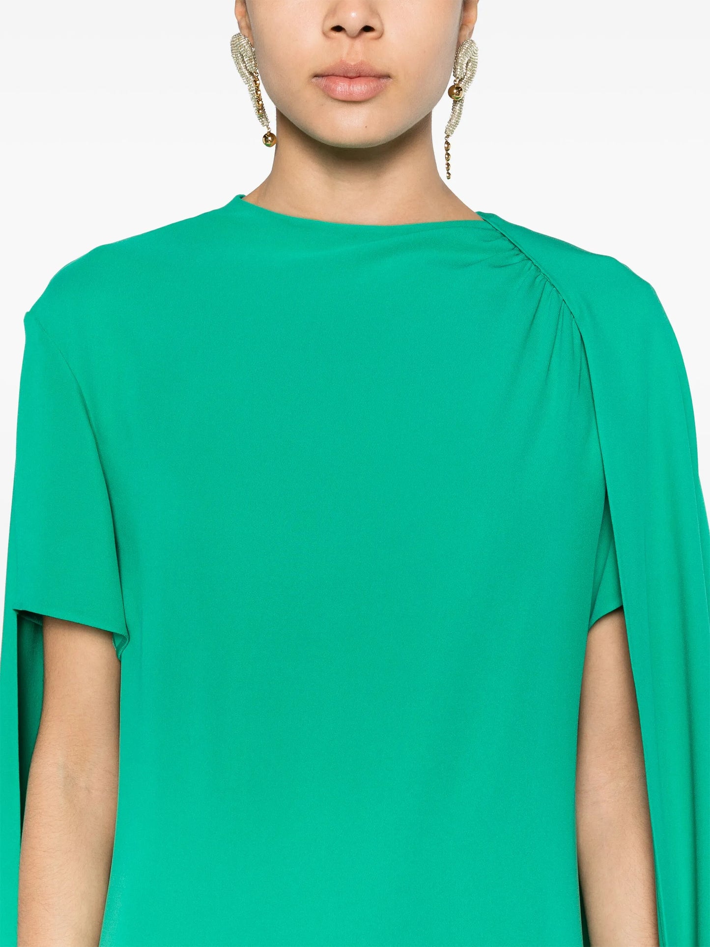 cape-detail cady maxi dress