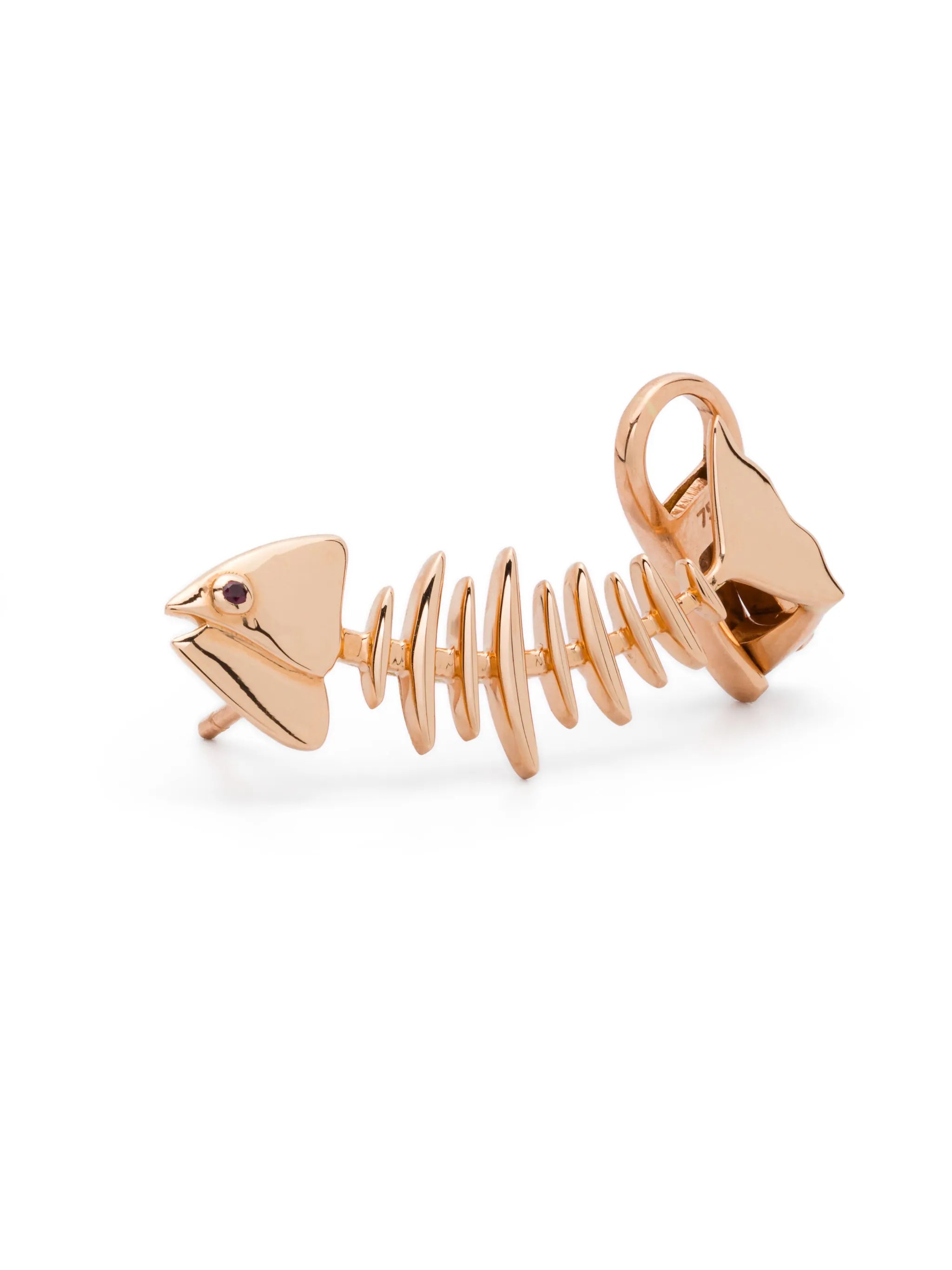 18kt rose gold Wishbone ruby ear cuff