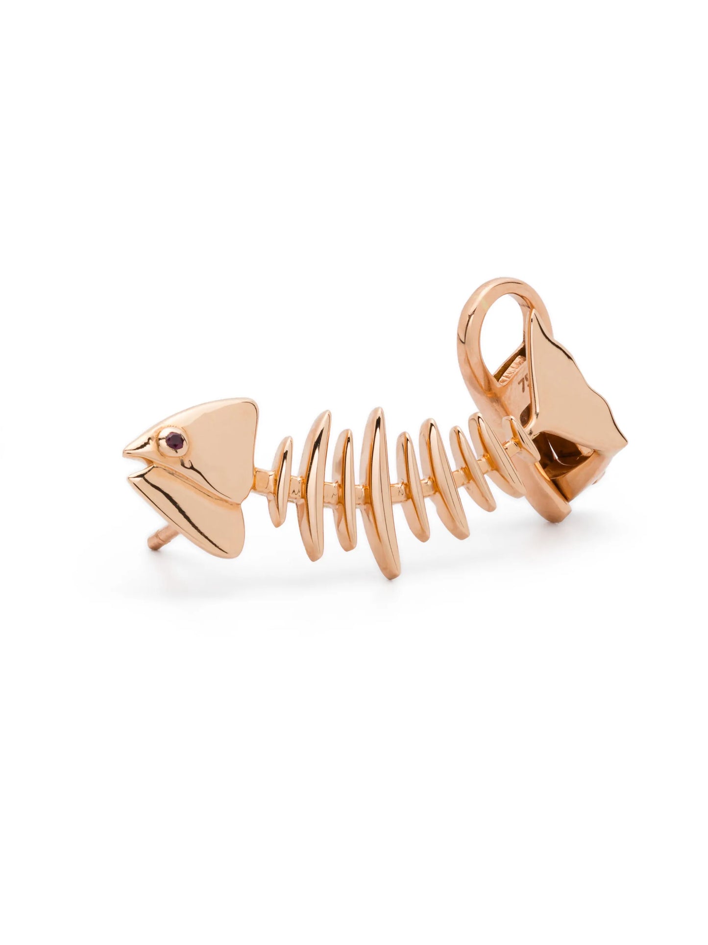 18kt rose gold Wishbone ruby ear cuff