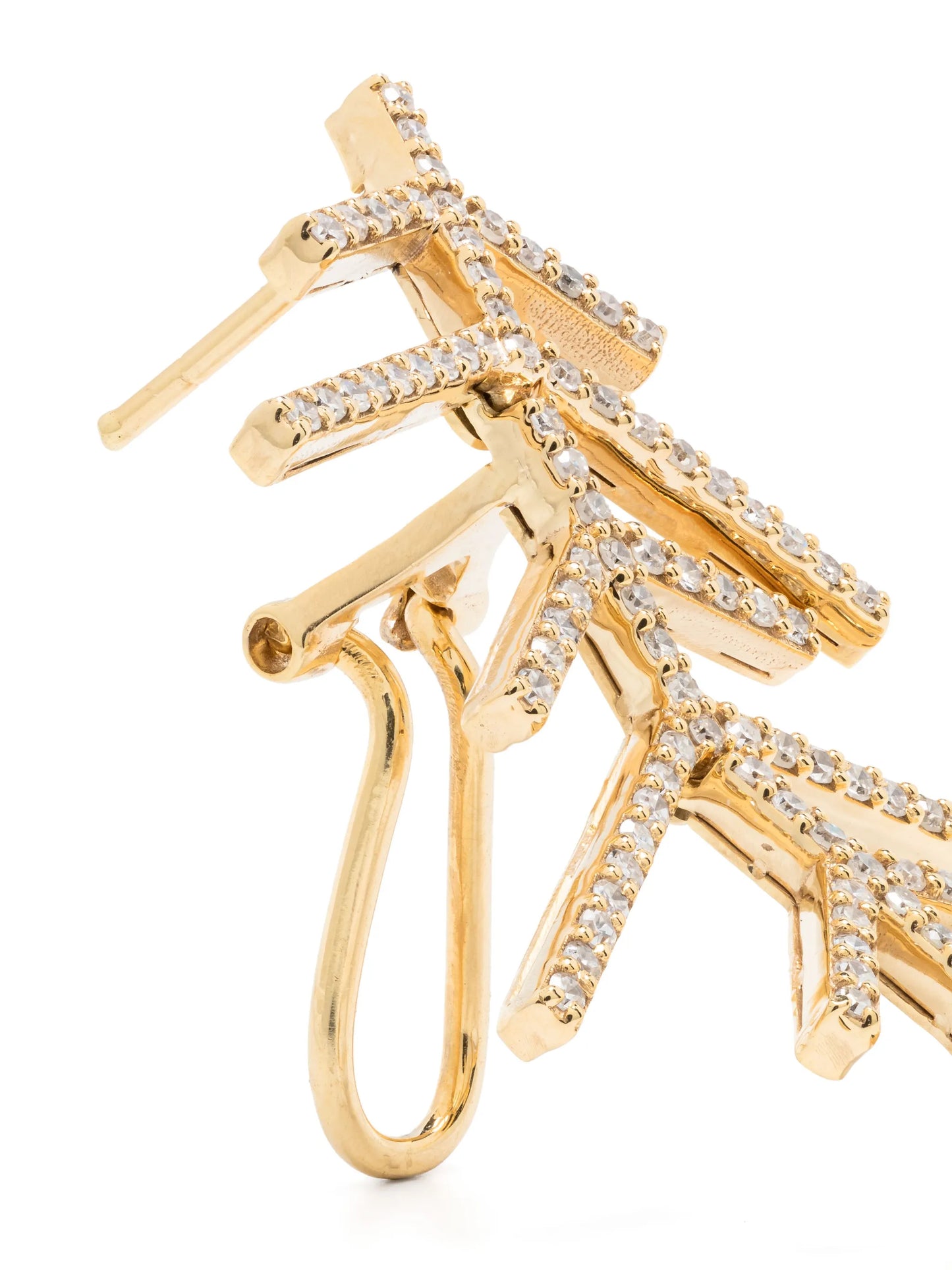 14kt yellow gold Wishbone single earring