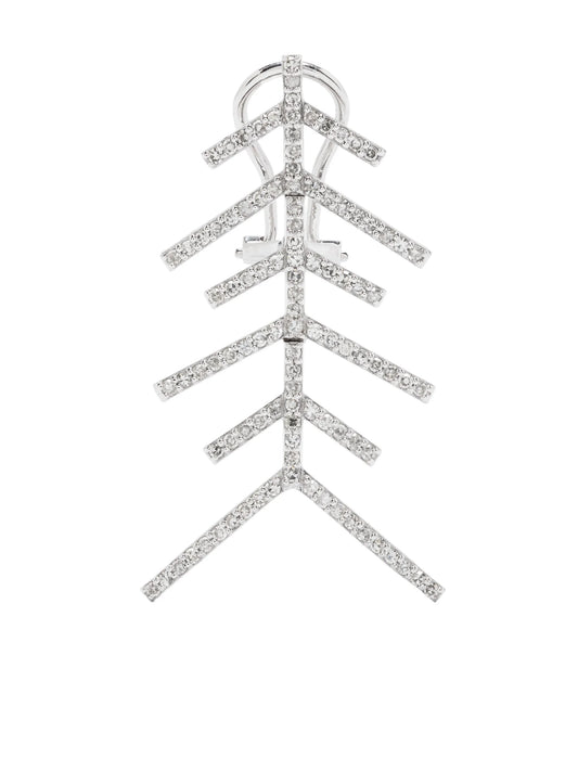 14kt white gold Wishbone single earring