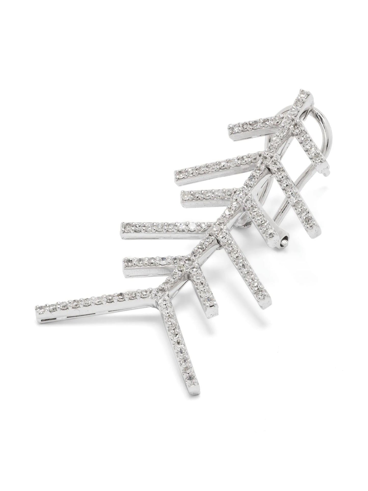 14kt white gold Wishbone single earring