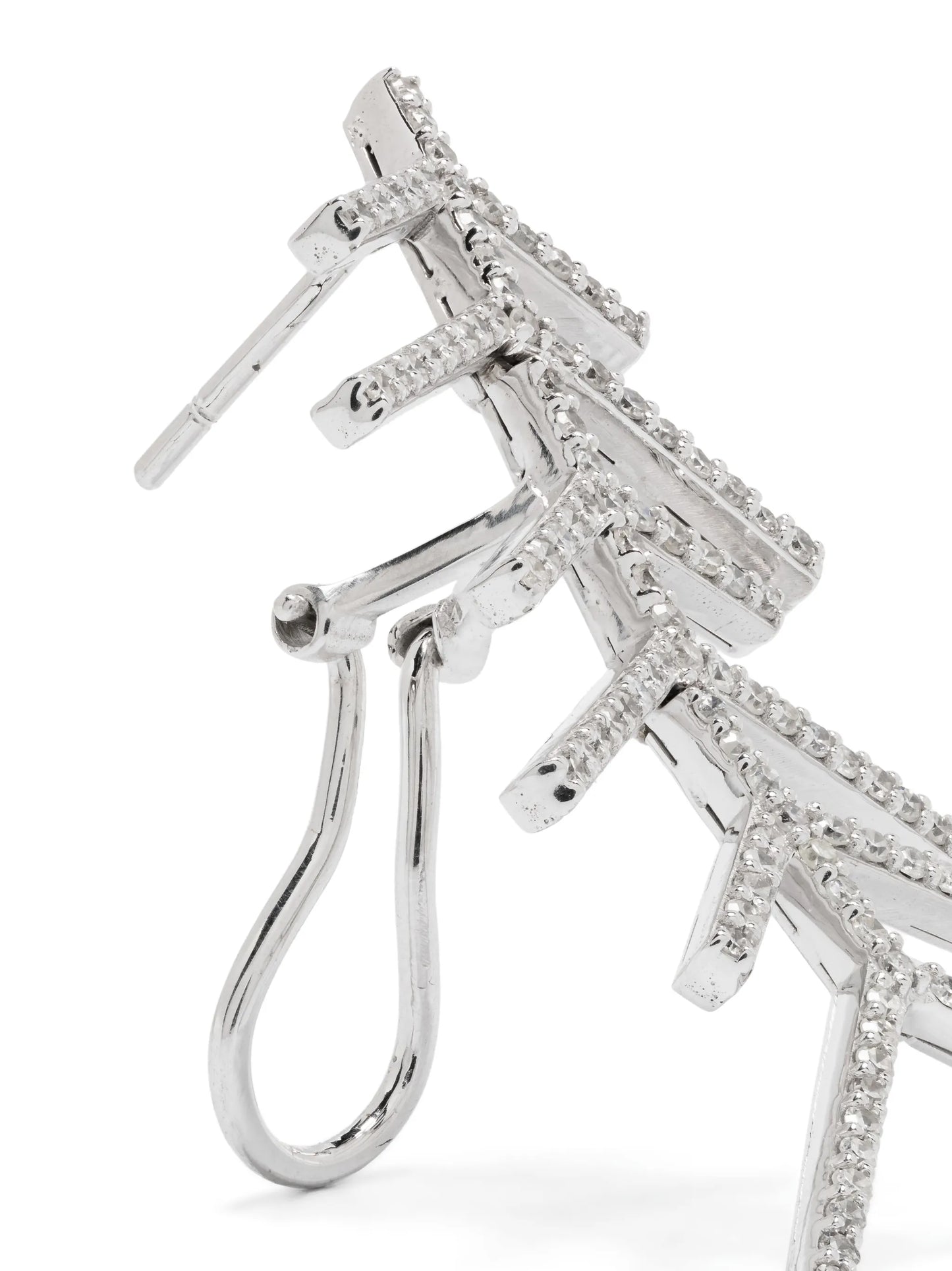 14kt white gold Wishbone single earring