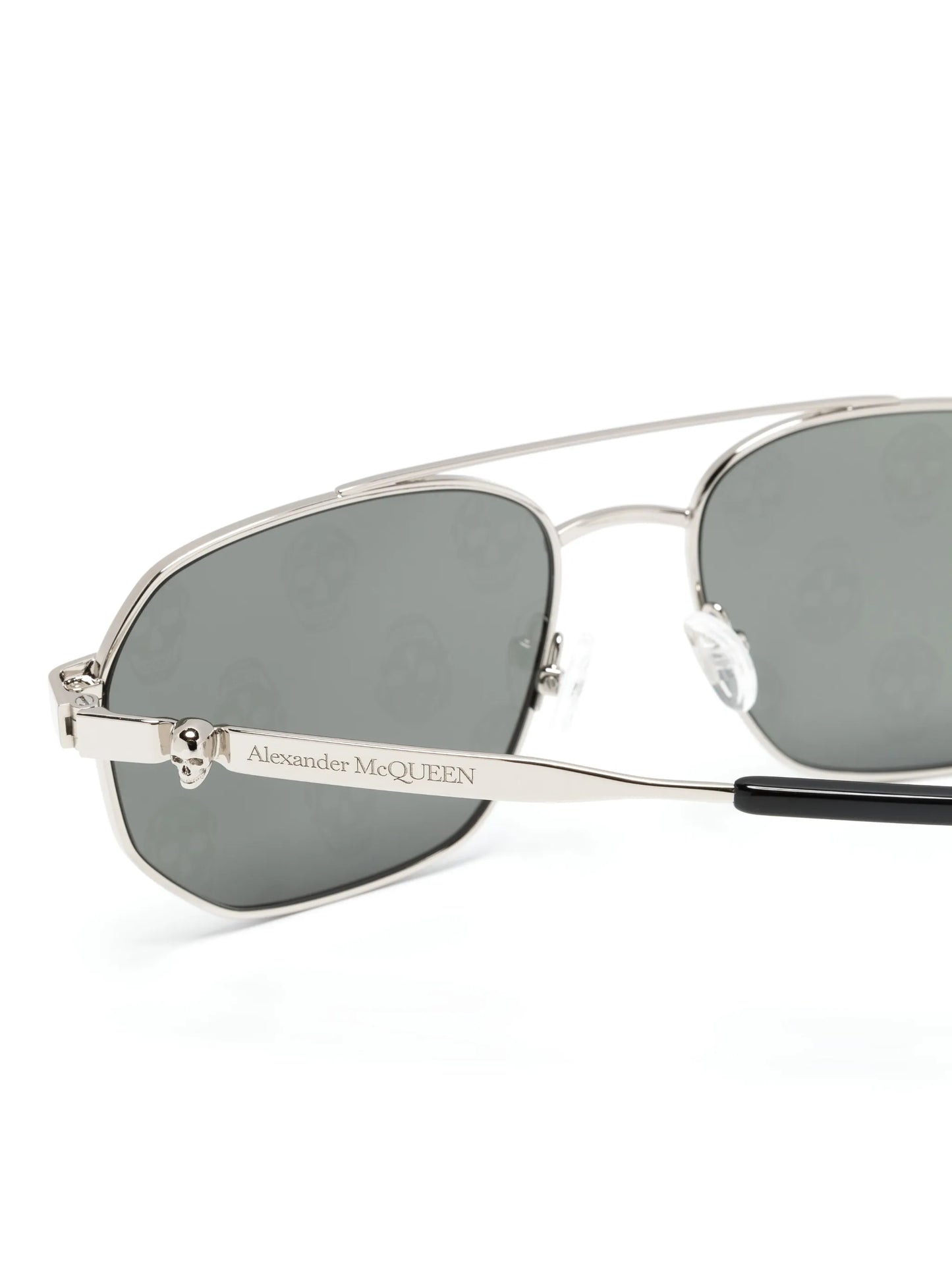 skull-print pilot-frame sunglasses