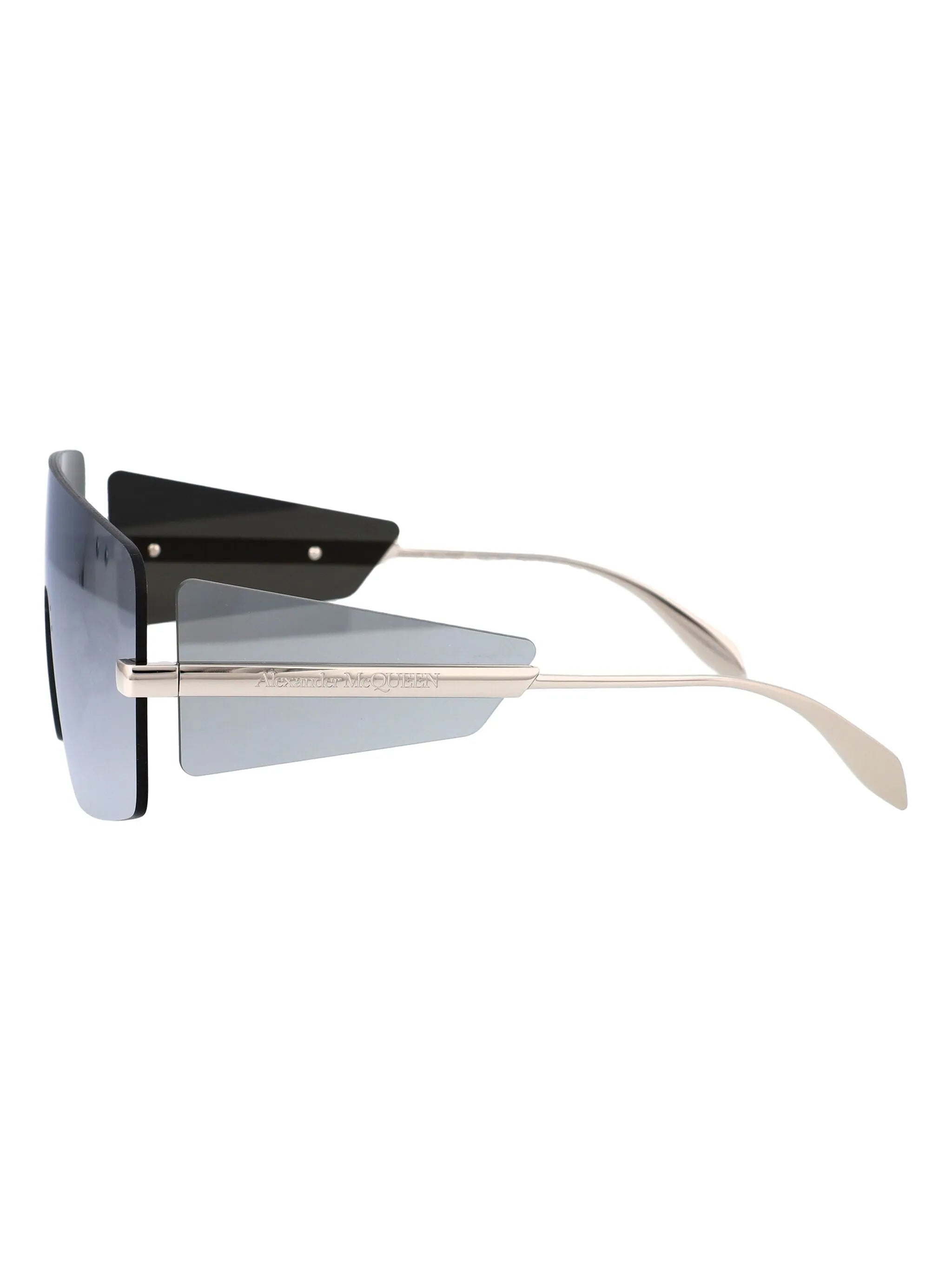 mirrored shield-frame sunglasses