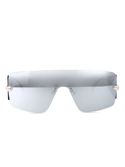 mirrored shield-frame sunglasses