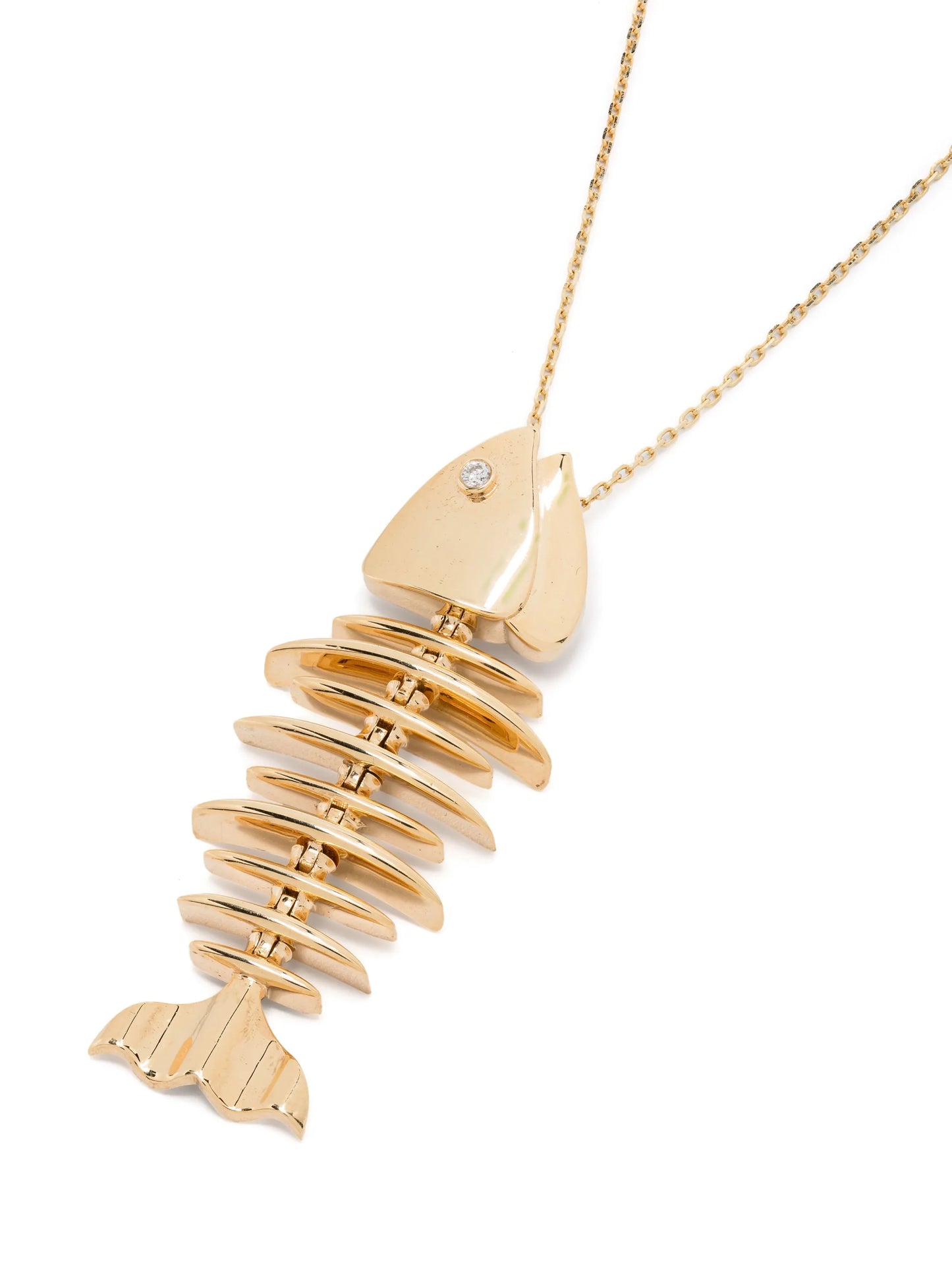18kt yellow gold Wishbone necklace