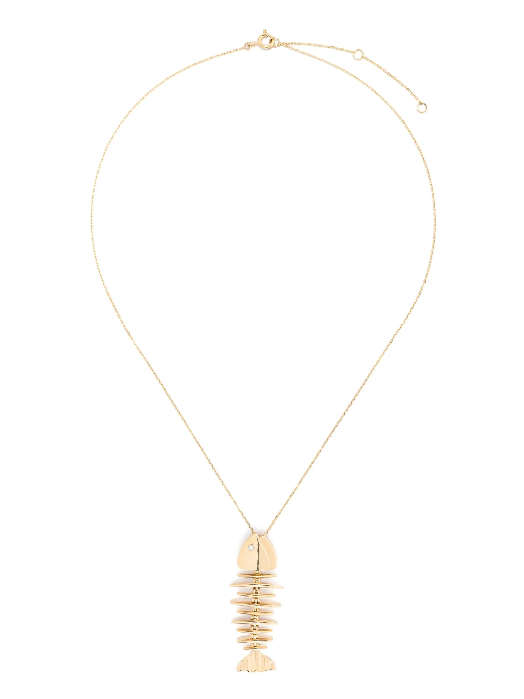 18kt yellow gold Wishbone necklace