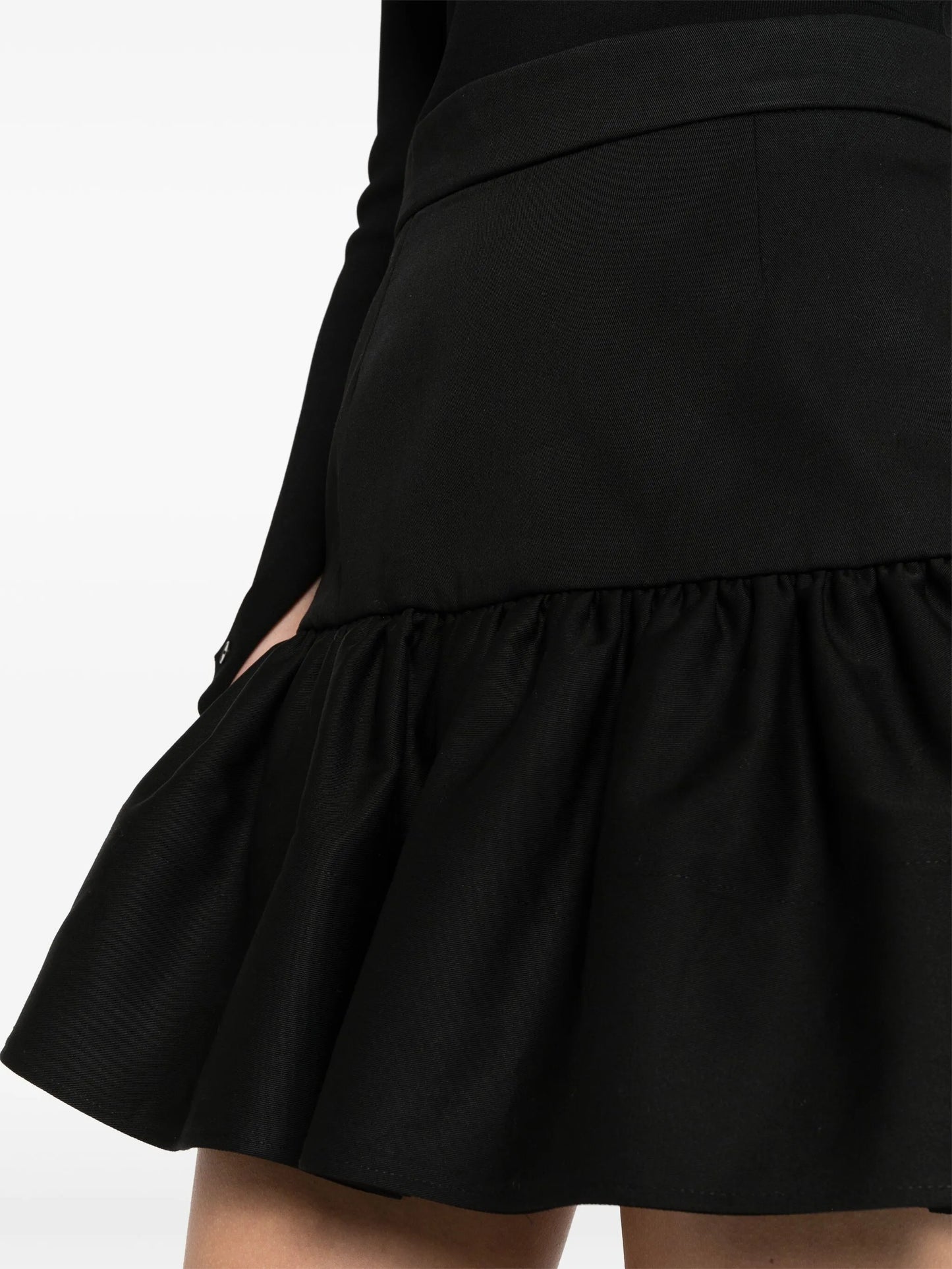 ruffled gabardine miniskirt