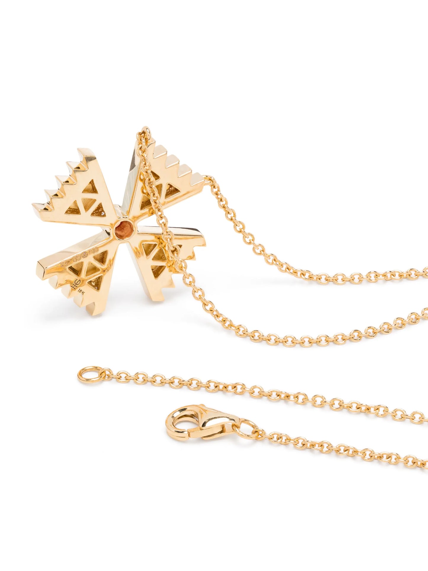 18kt yellow gold Crux Mini diamond pendant necklace