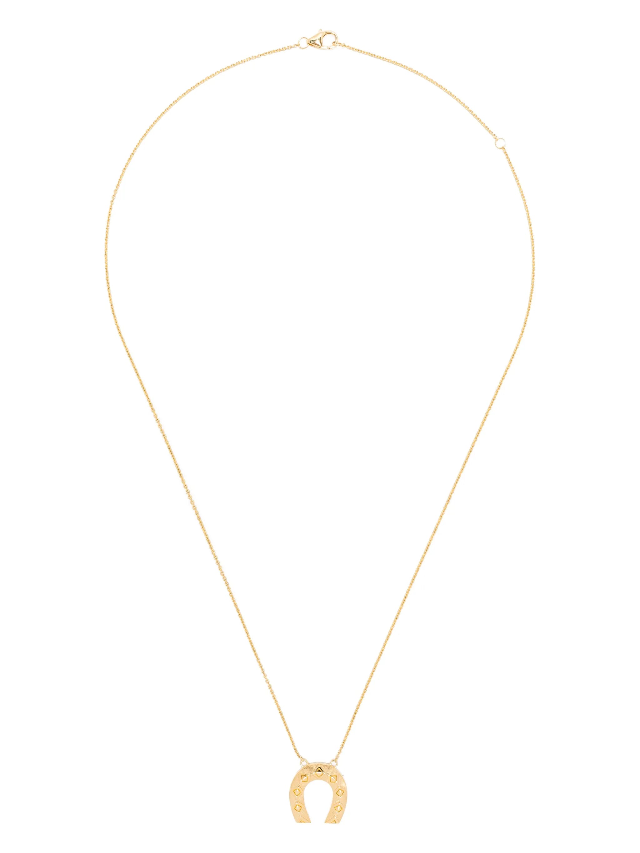 18kt yellow gold Mini Horseshoe pendant necklace
