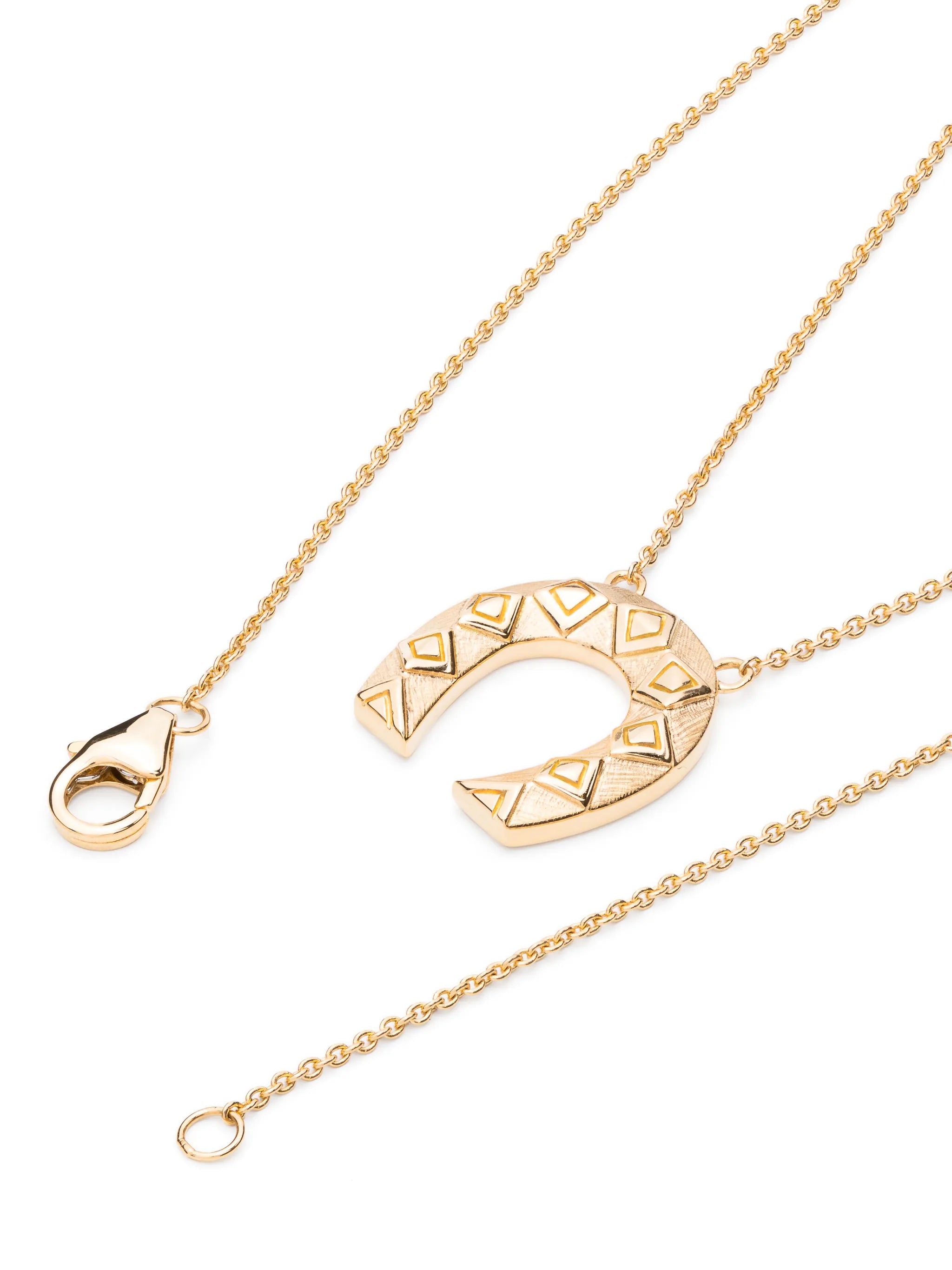 18kt yellow gold Mini Horseshoe pendant necklace