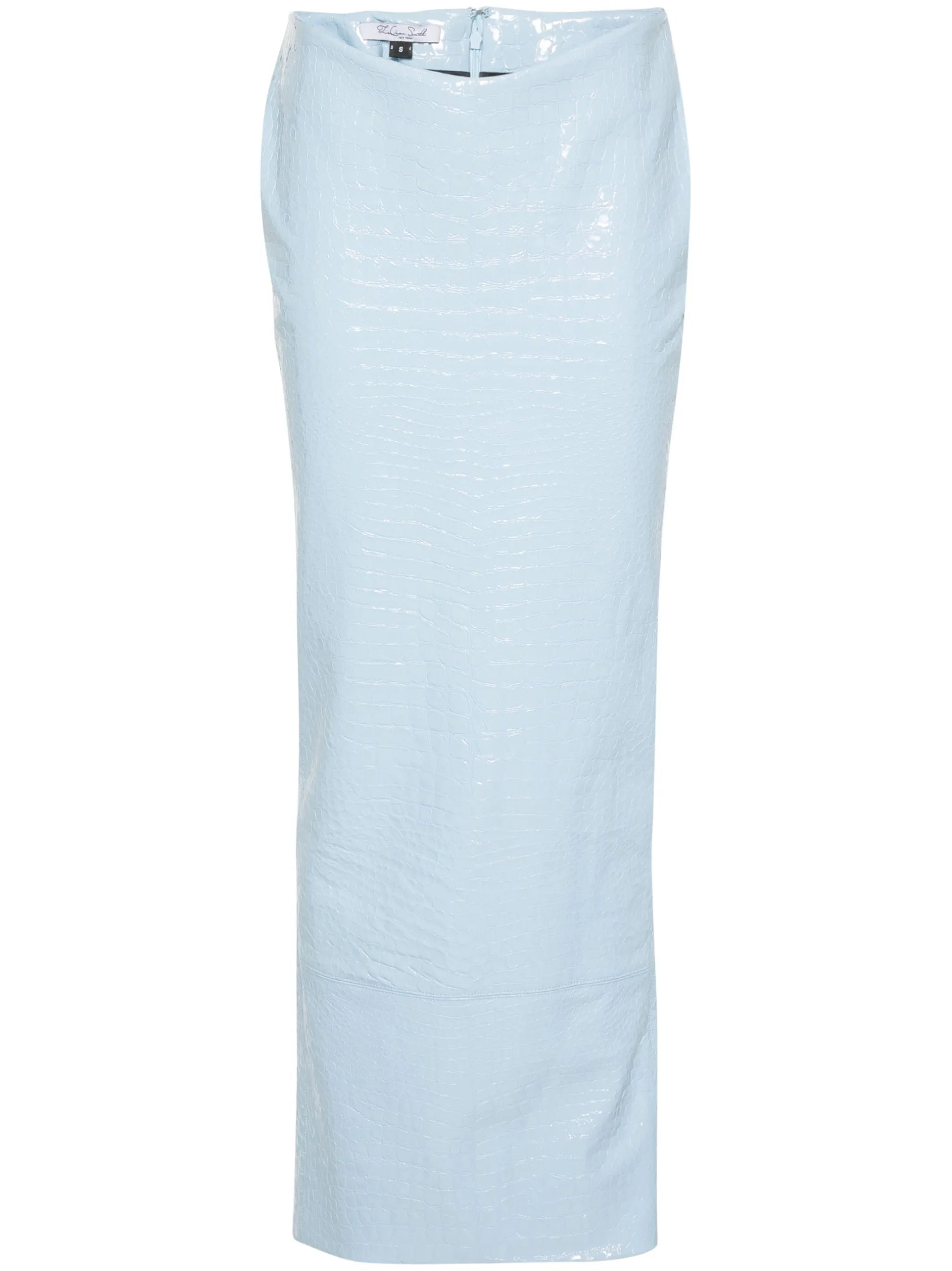 crocodile-effect maxi skirt