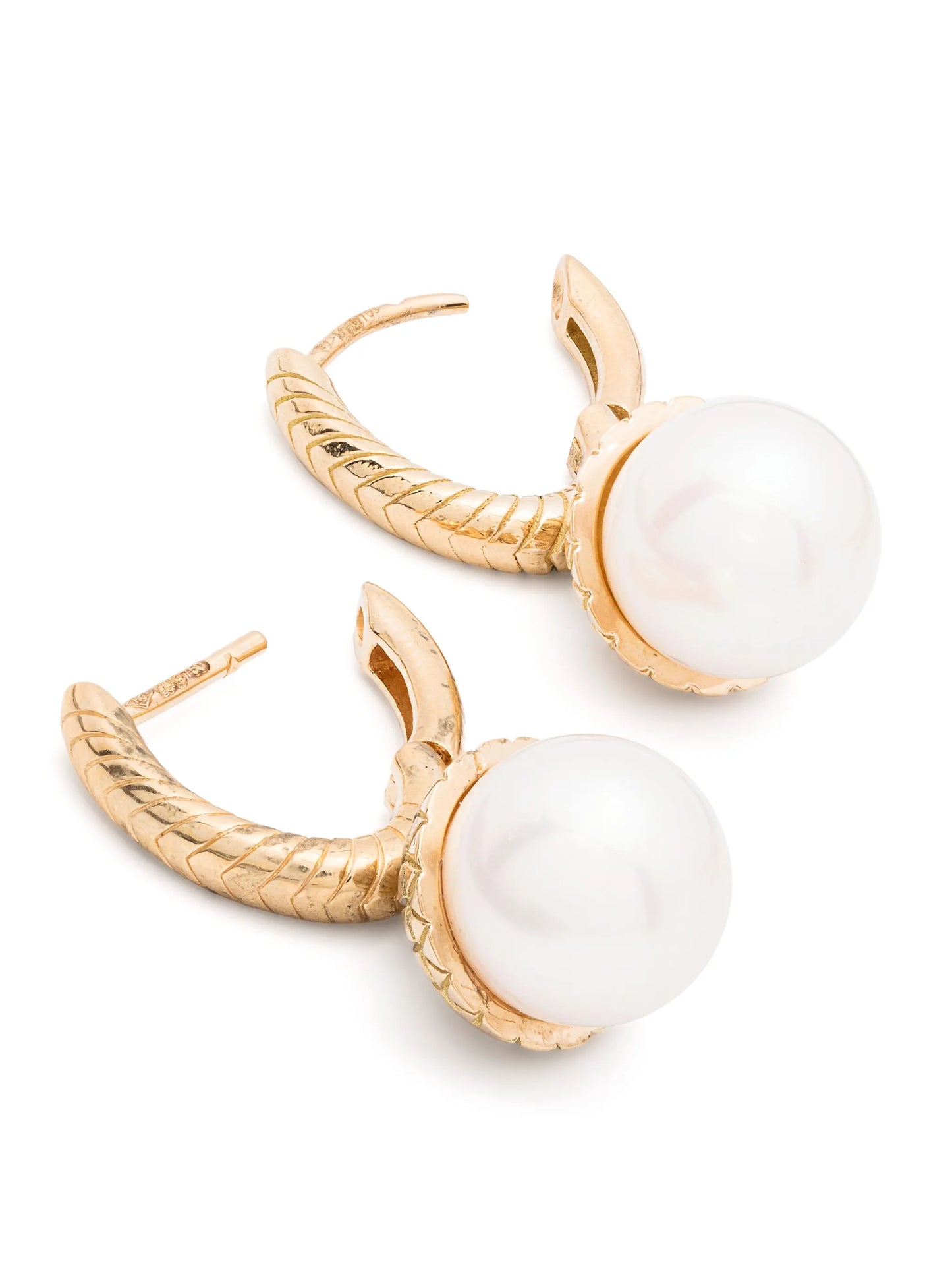 18kt yellow gold pearl drop earrings