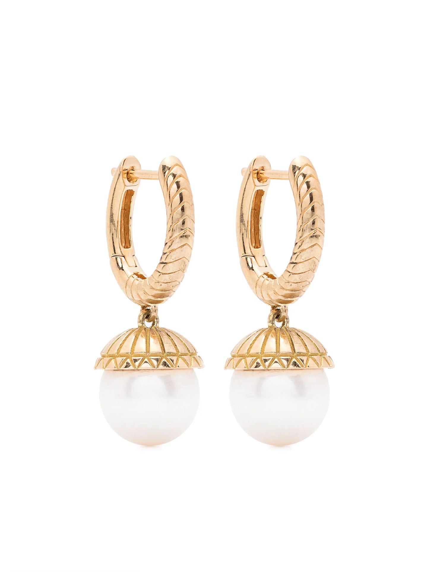 18kt yellow gold pearl drop earrings