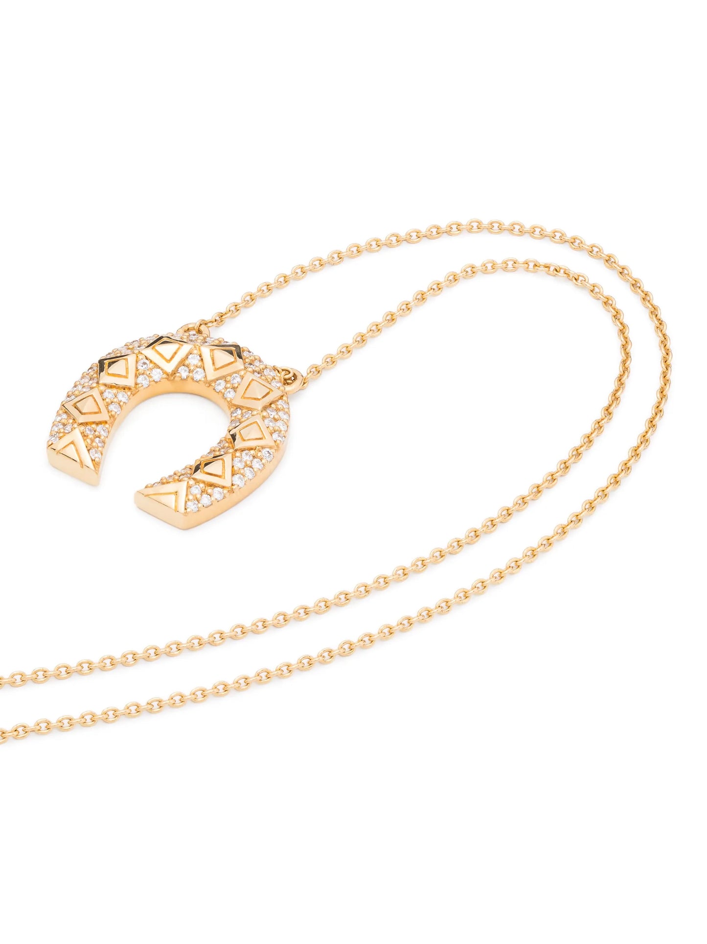 18kt yellow gold Mini Horseshoe pendant necklace