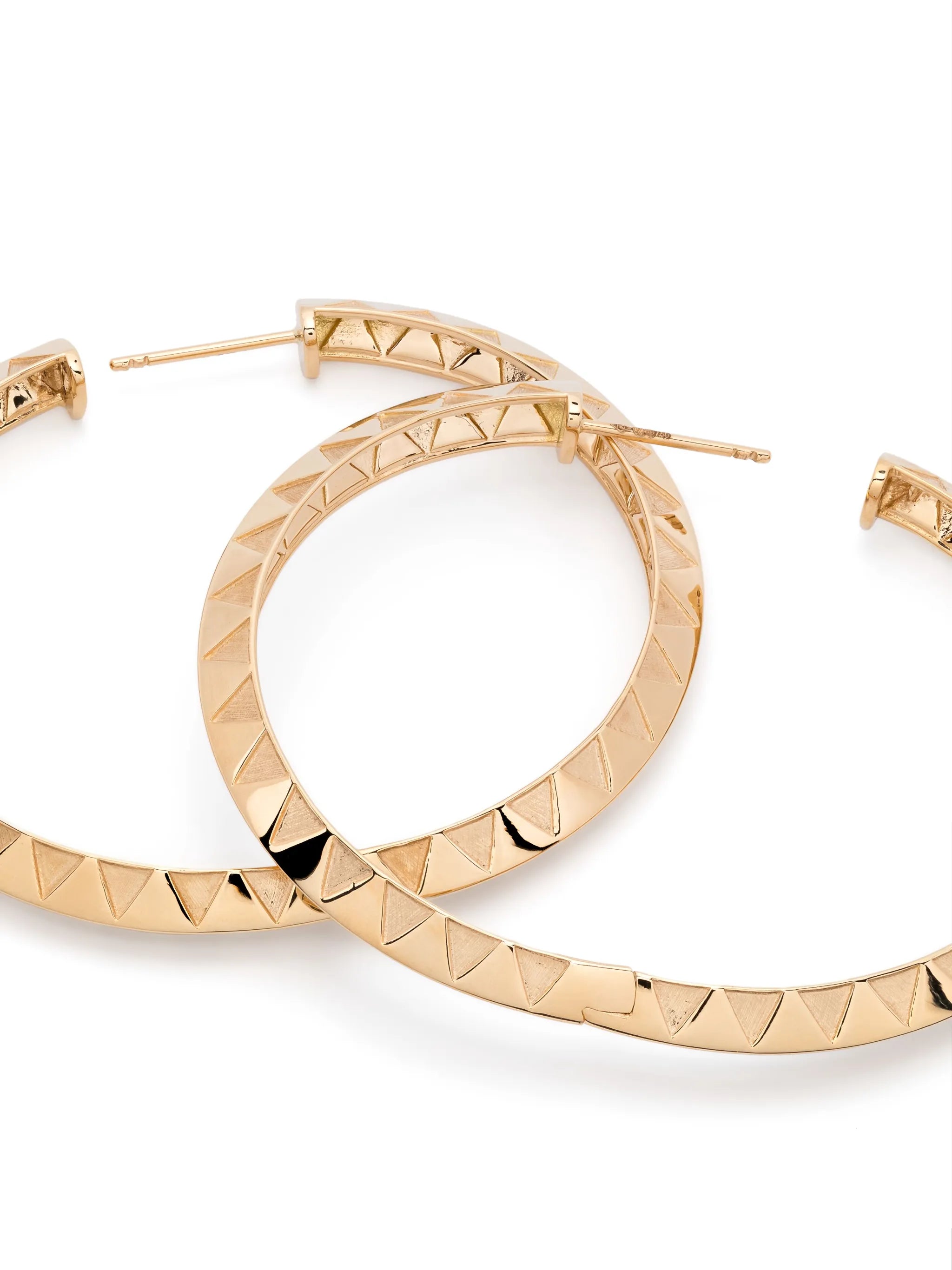 18kt yellow gold Knife Edge hoop earrings
