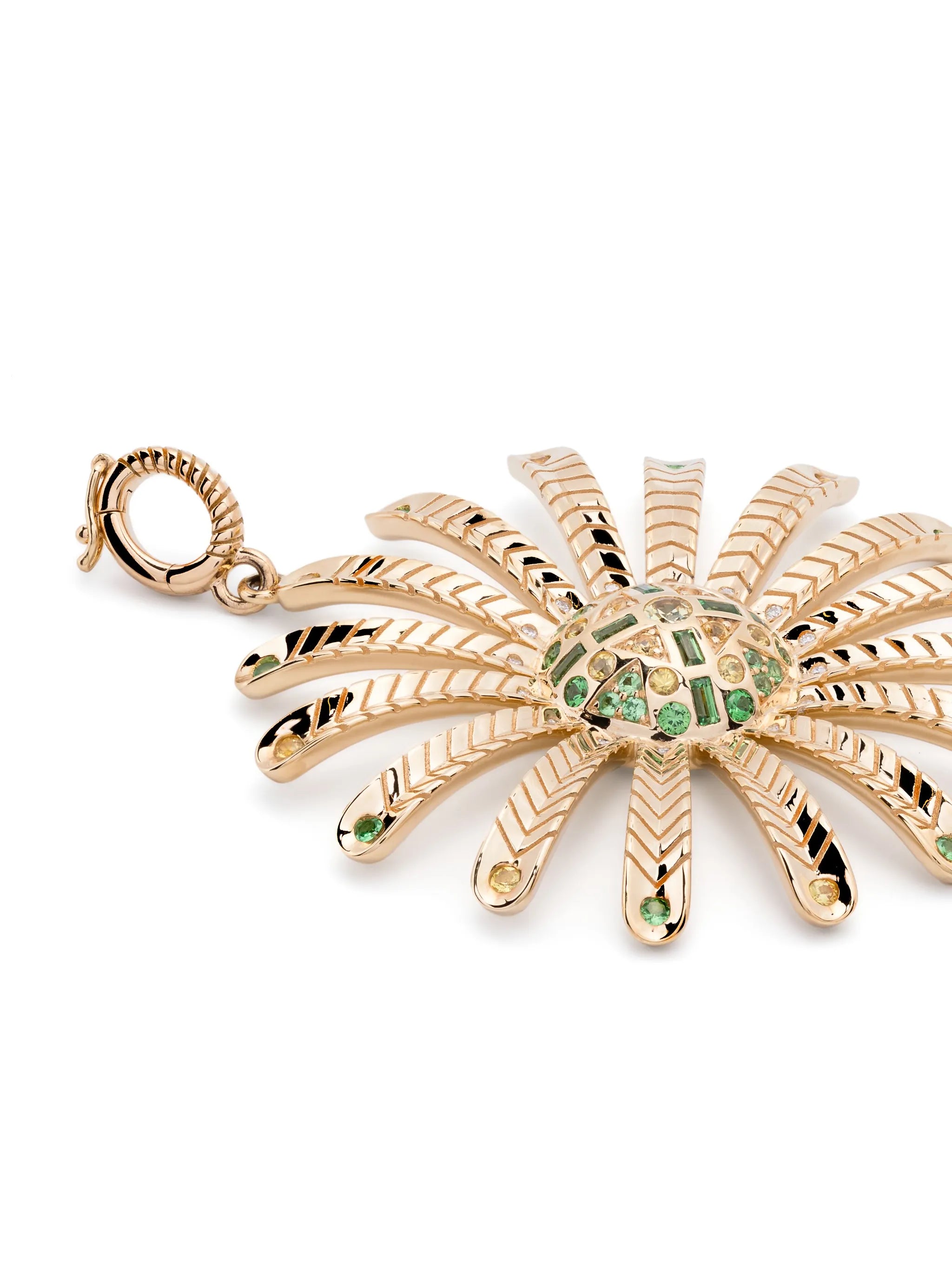 18kt yellow gold Major Sunflower tsavorite pendant