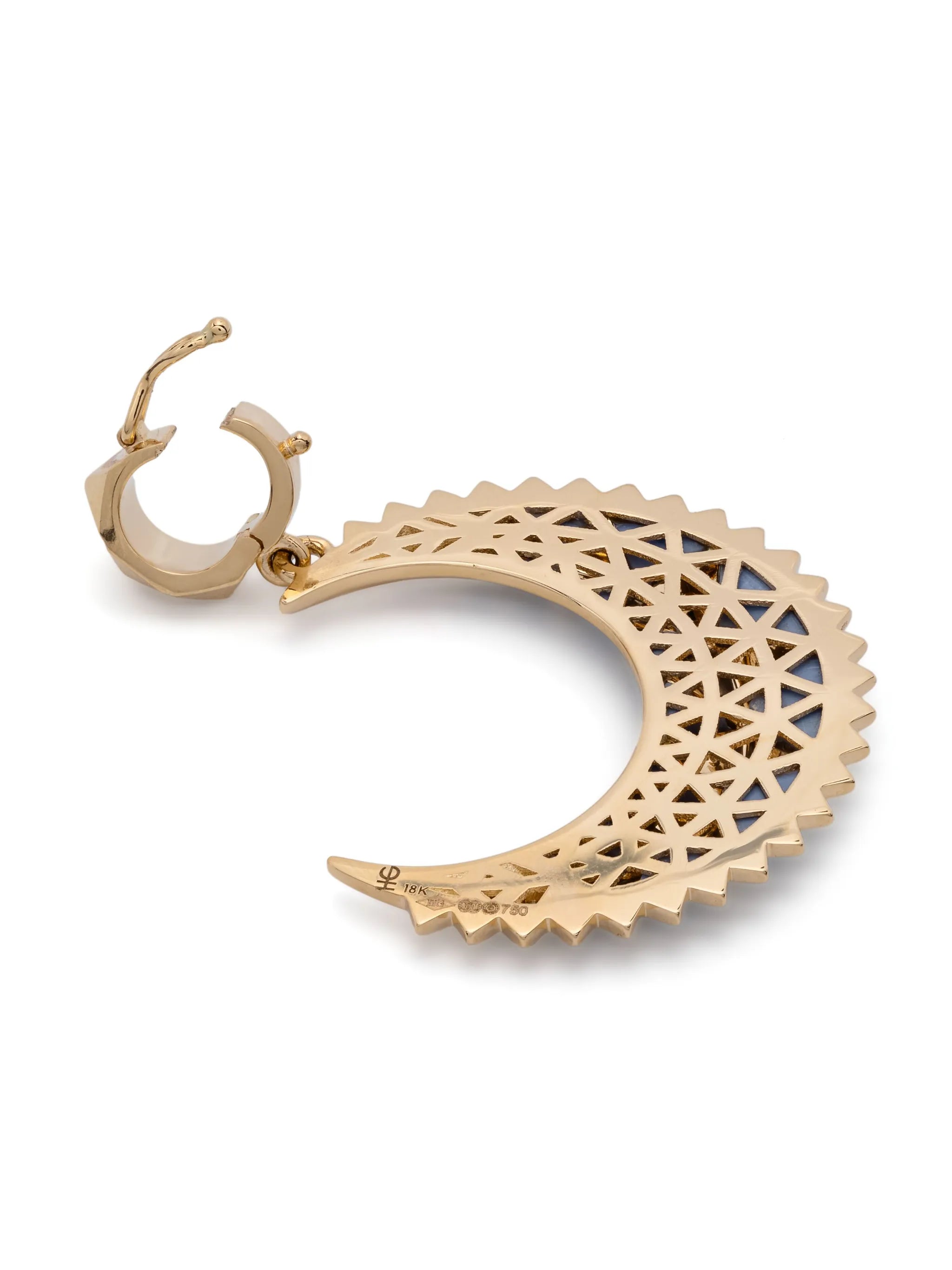 18kt yellow gold Mini Moon tanzanite pendant