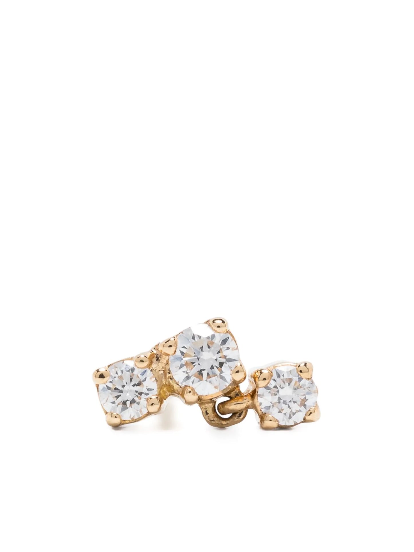 18kt yellow gold Three Drops diamond single earring