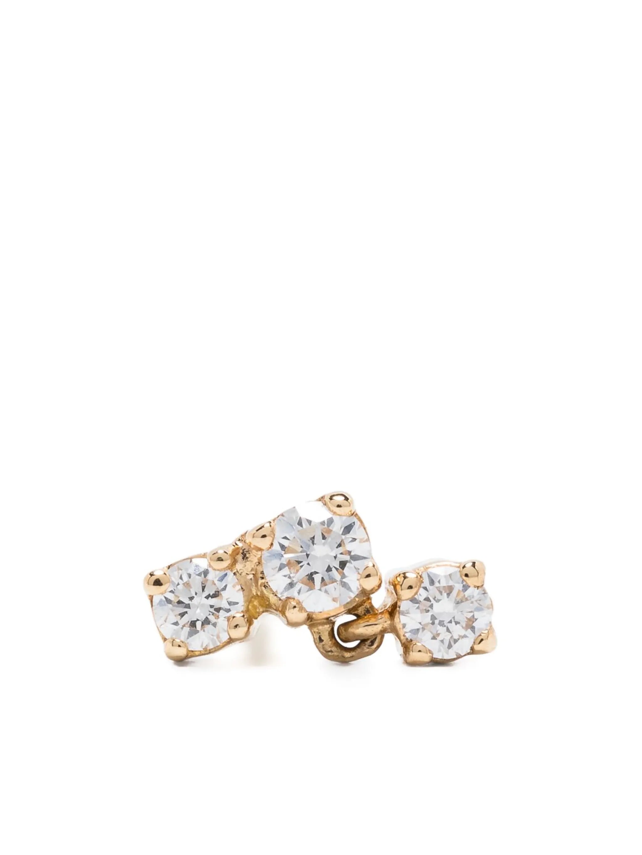18kt yellow gold Three Drops diamond single earring