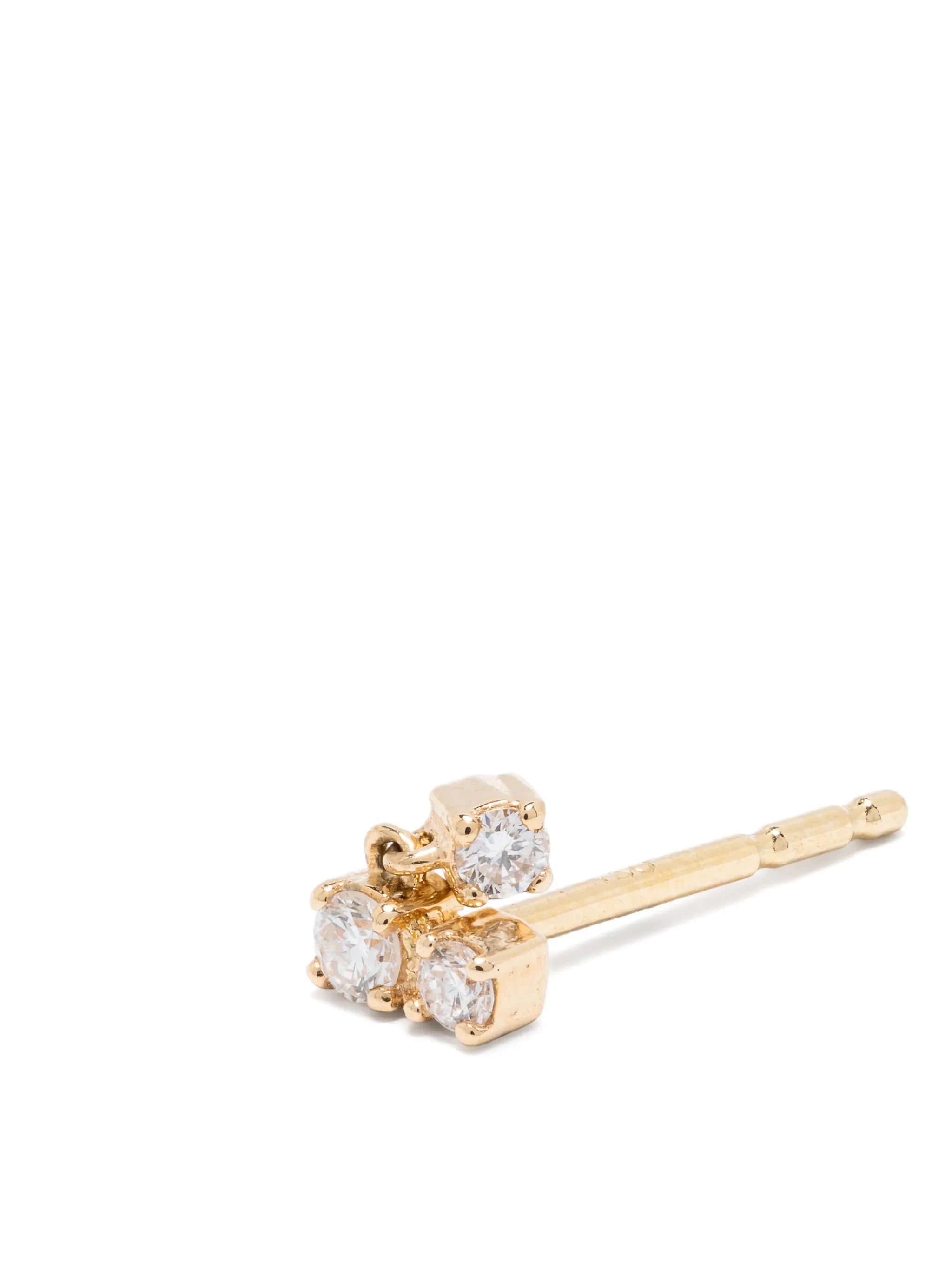 18kt yellow gold Three Drops diamond single earring
