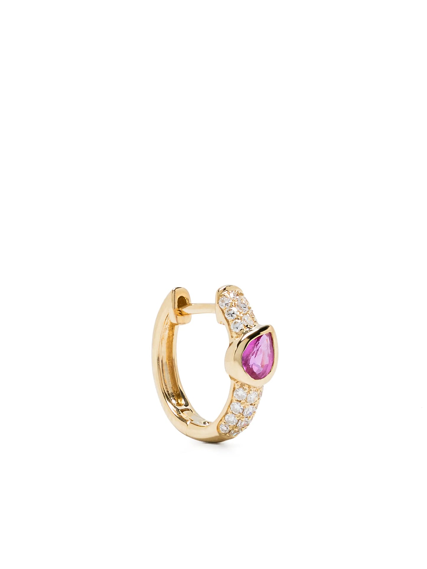 14kt yellow gold sapphire and diamond single earring