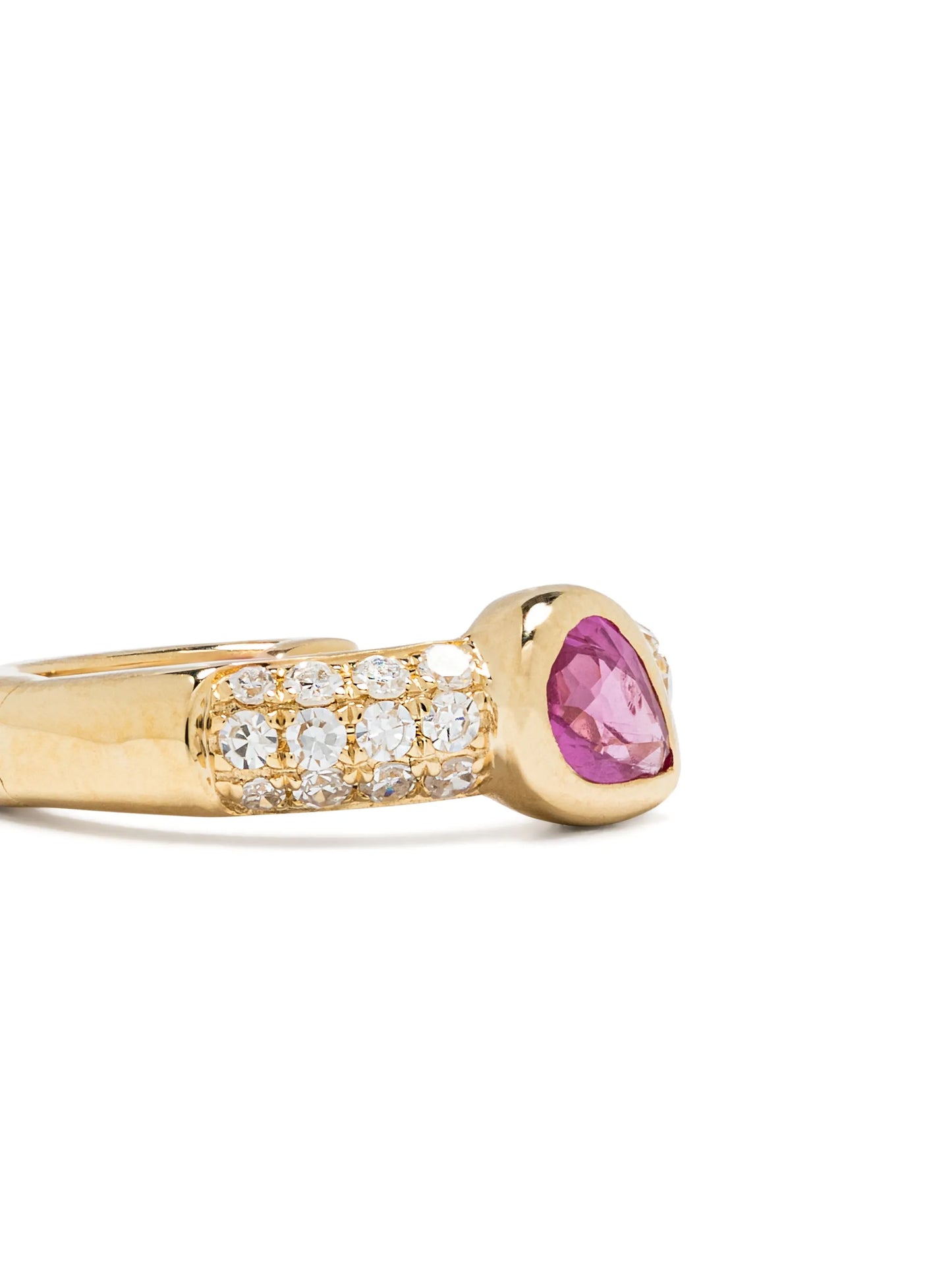 14kt yellow gold sapphire and diamond single earring