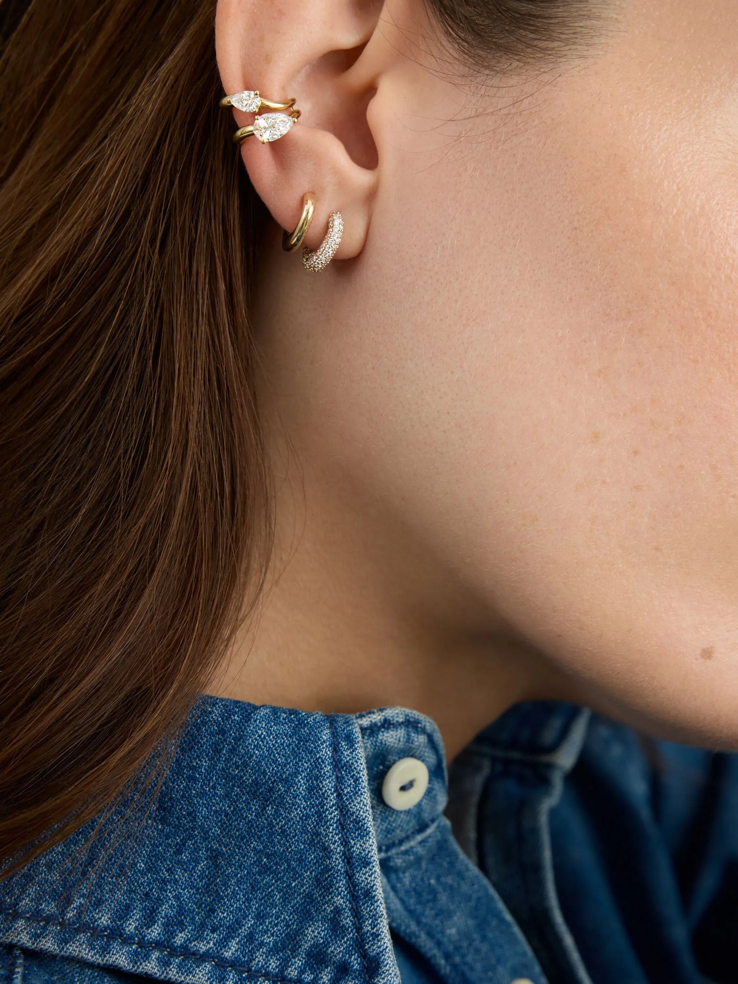 18kt yellow gold Dola diamond earcuff