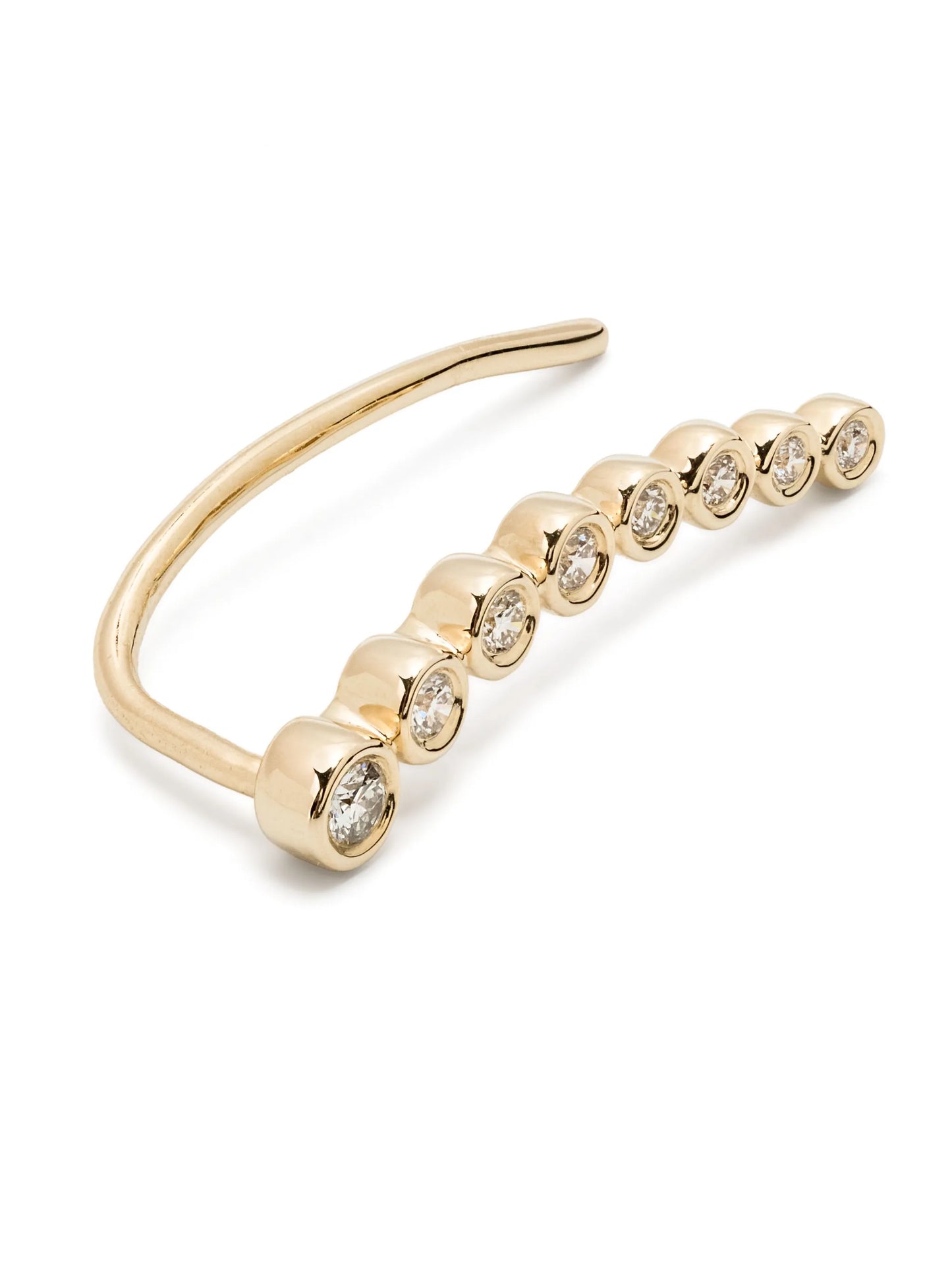 14kt Yellow Gold diamond crawler earring