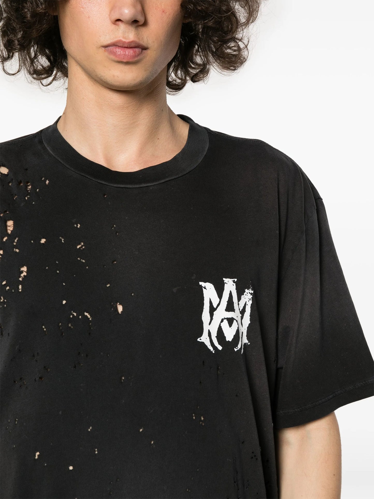 distressed logo-print T-shirt