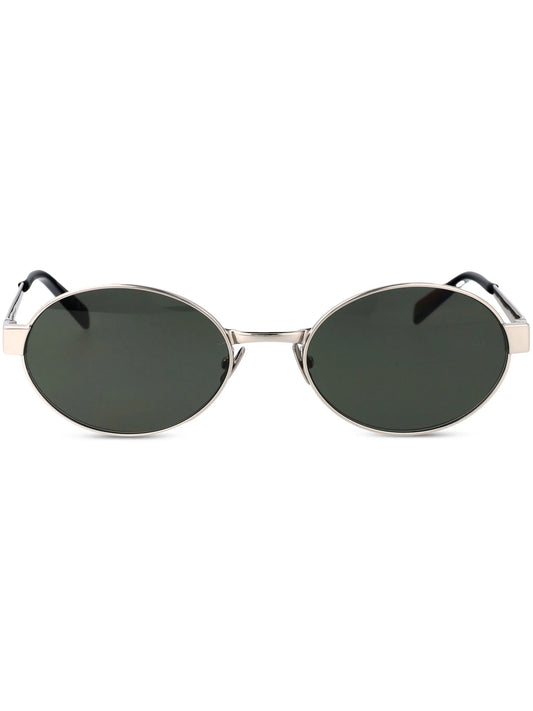 logo-engraved oval-frame sunglasses