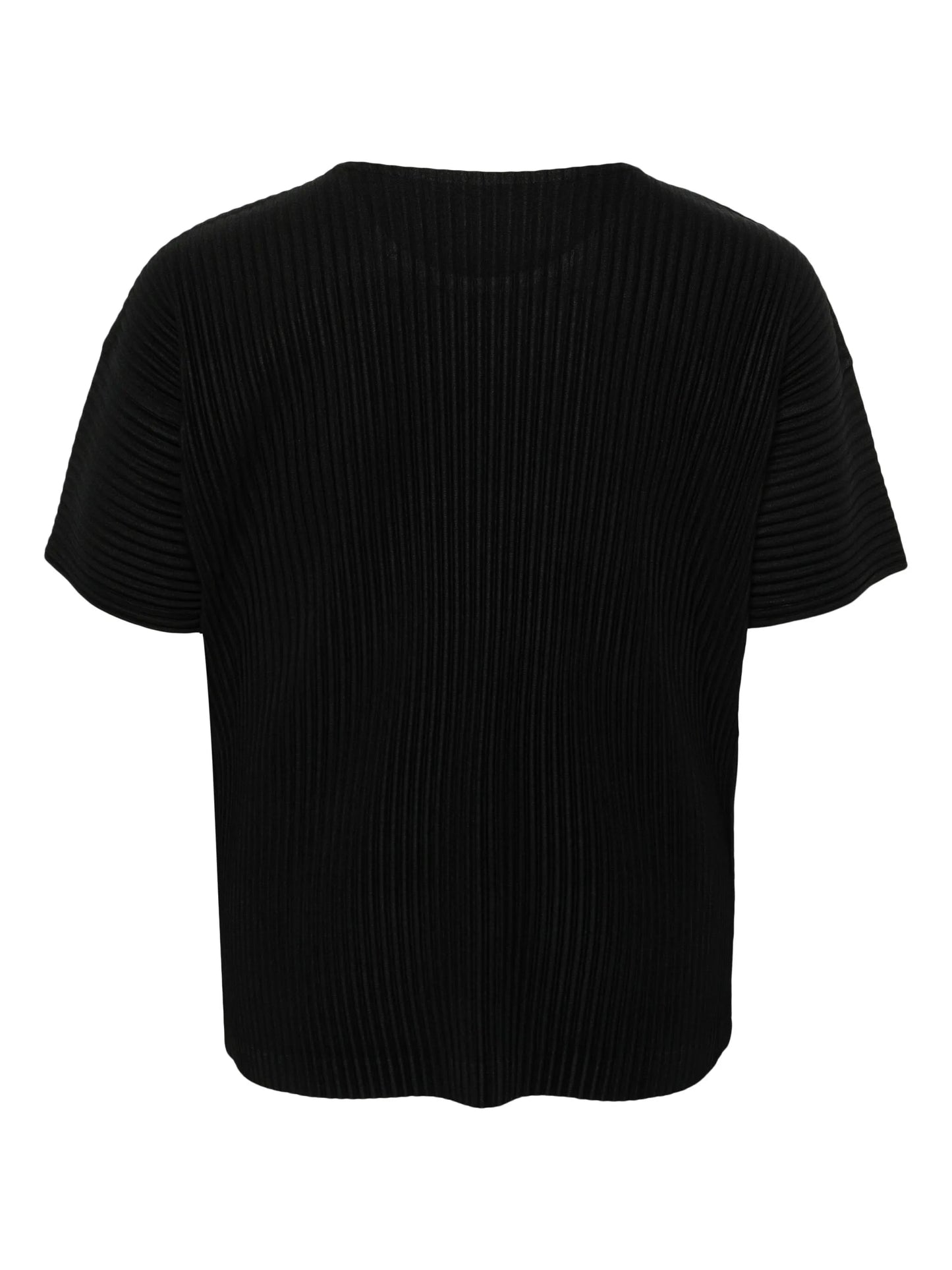 Basic plissé round-neck T-shirt