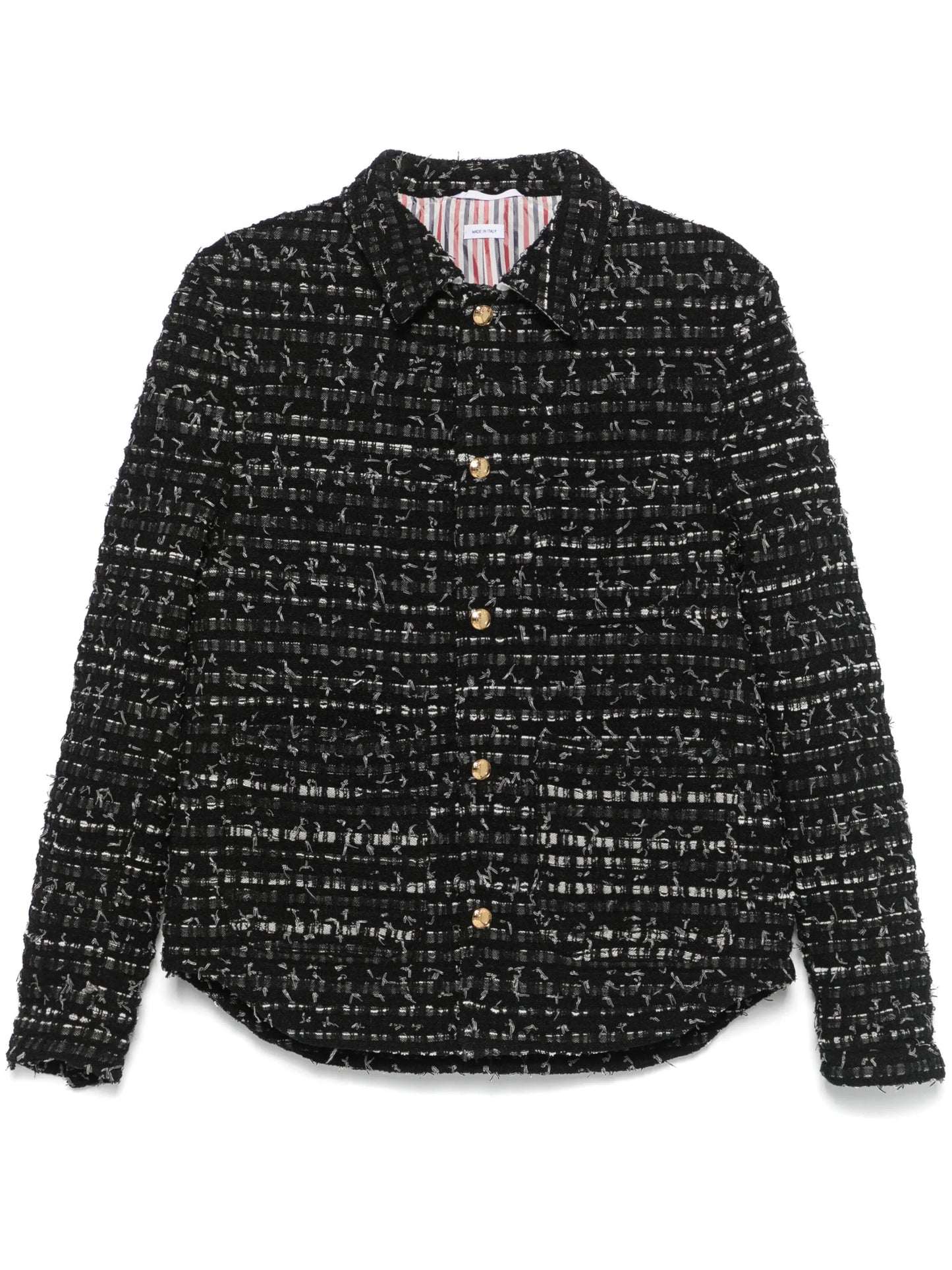 denim ribbon tweed jacket