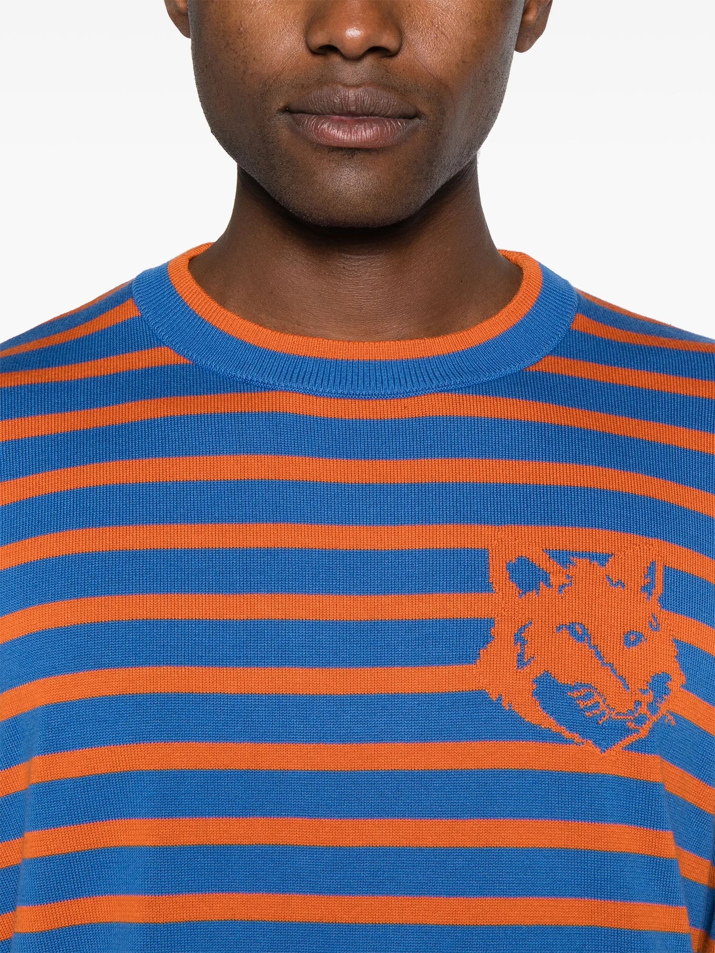 logo-intarsia cotton jumper