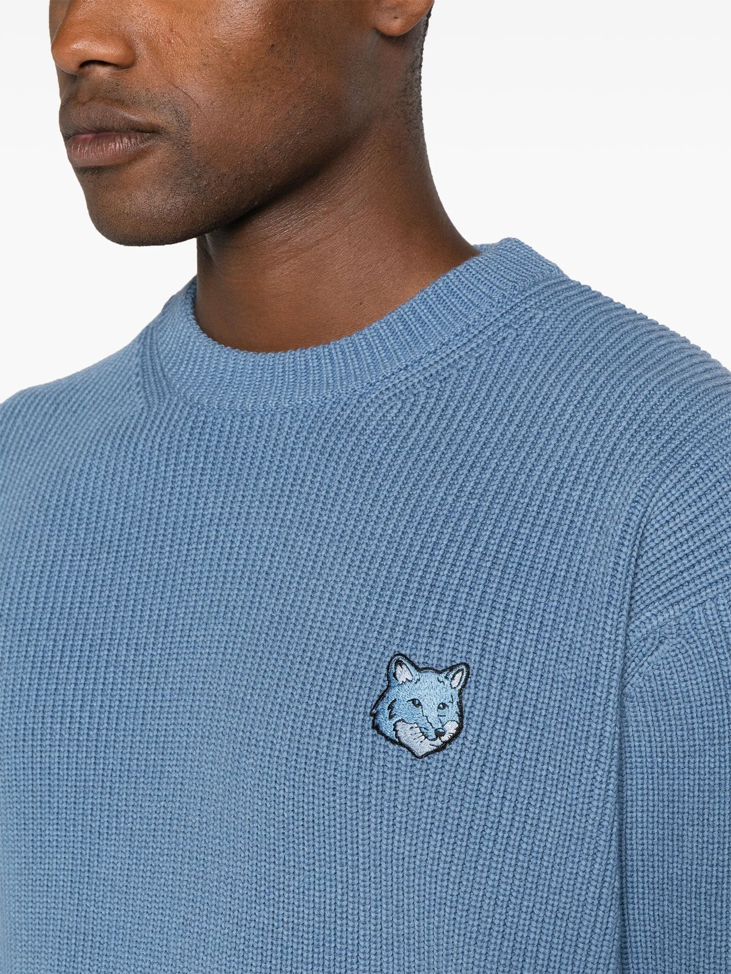 logo-patch ribbed jumper