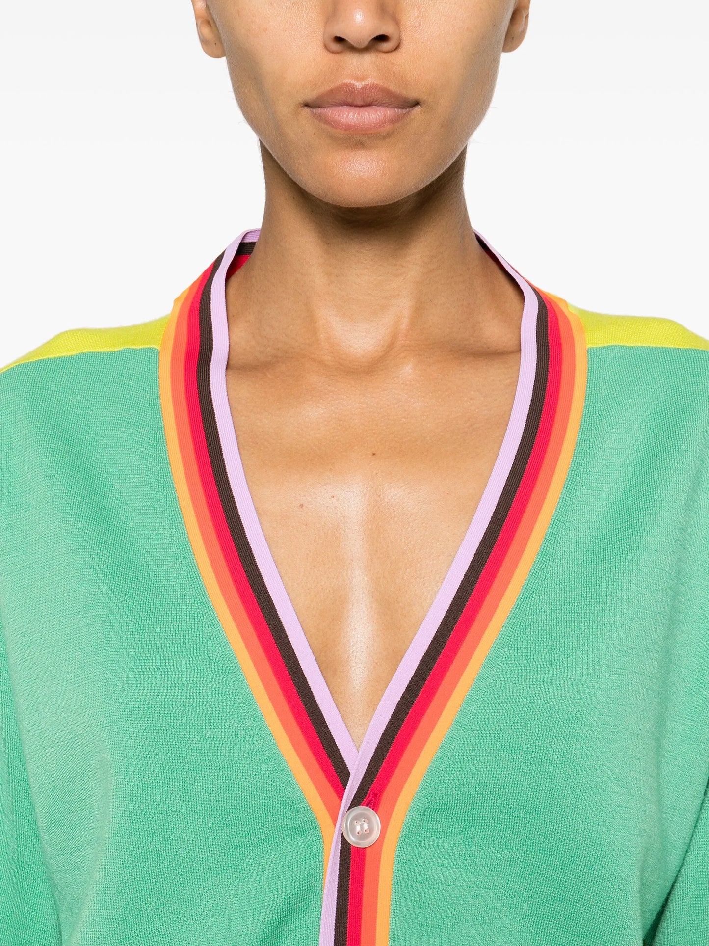 colour-block knitted cardigan