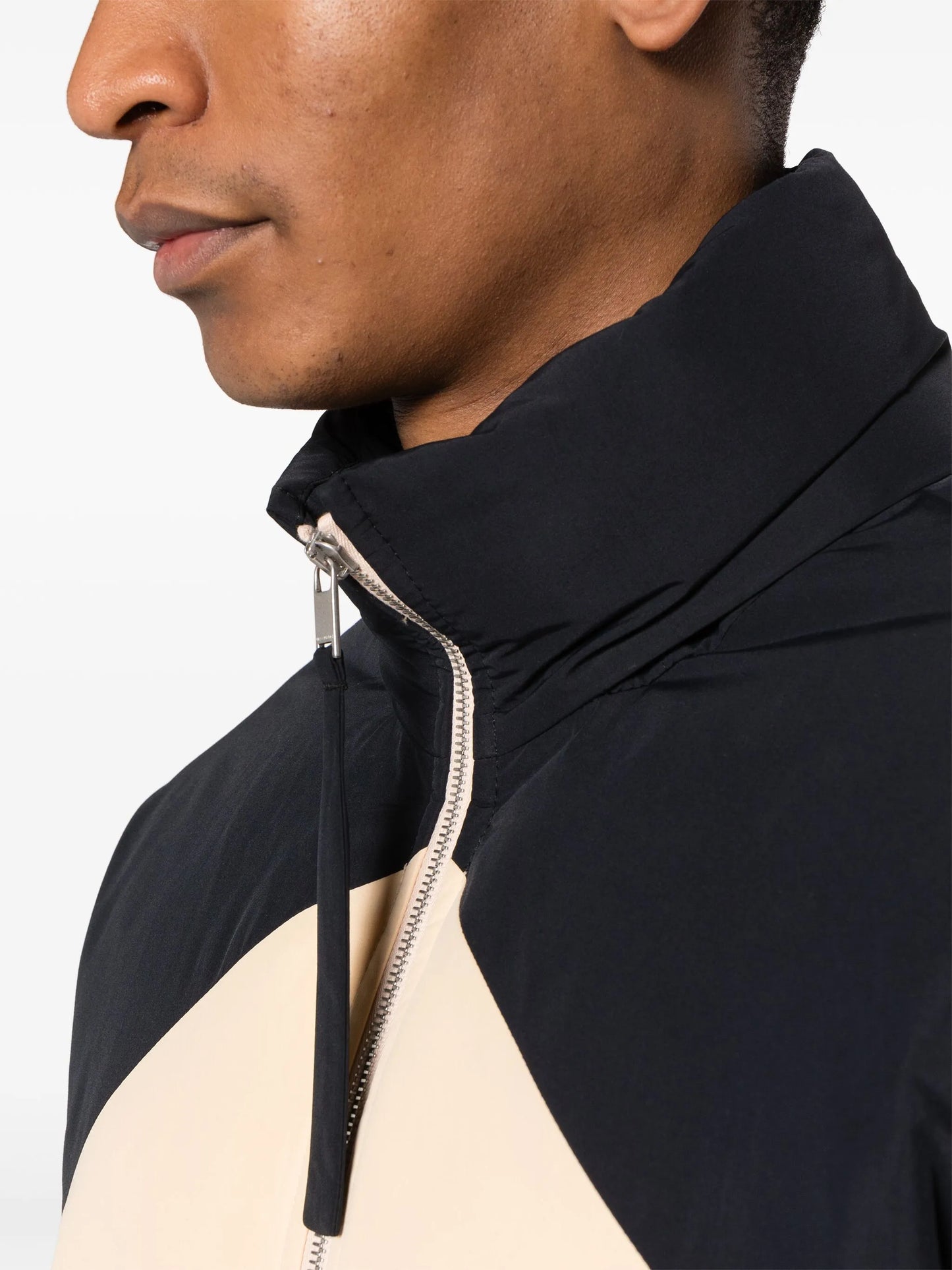 colour-block down jacket