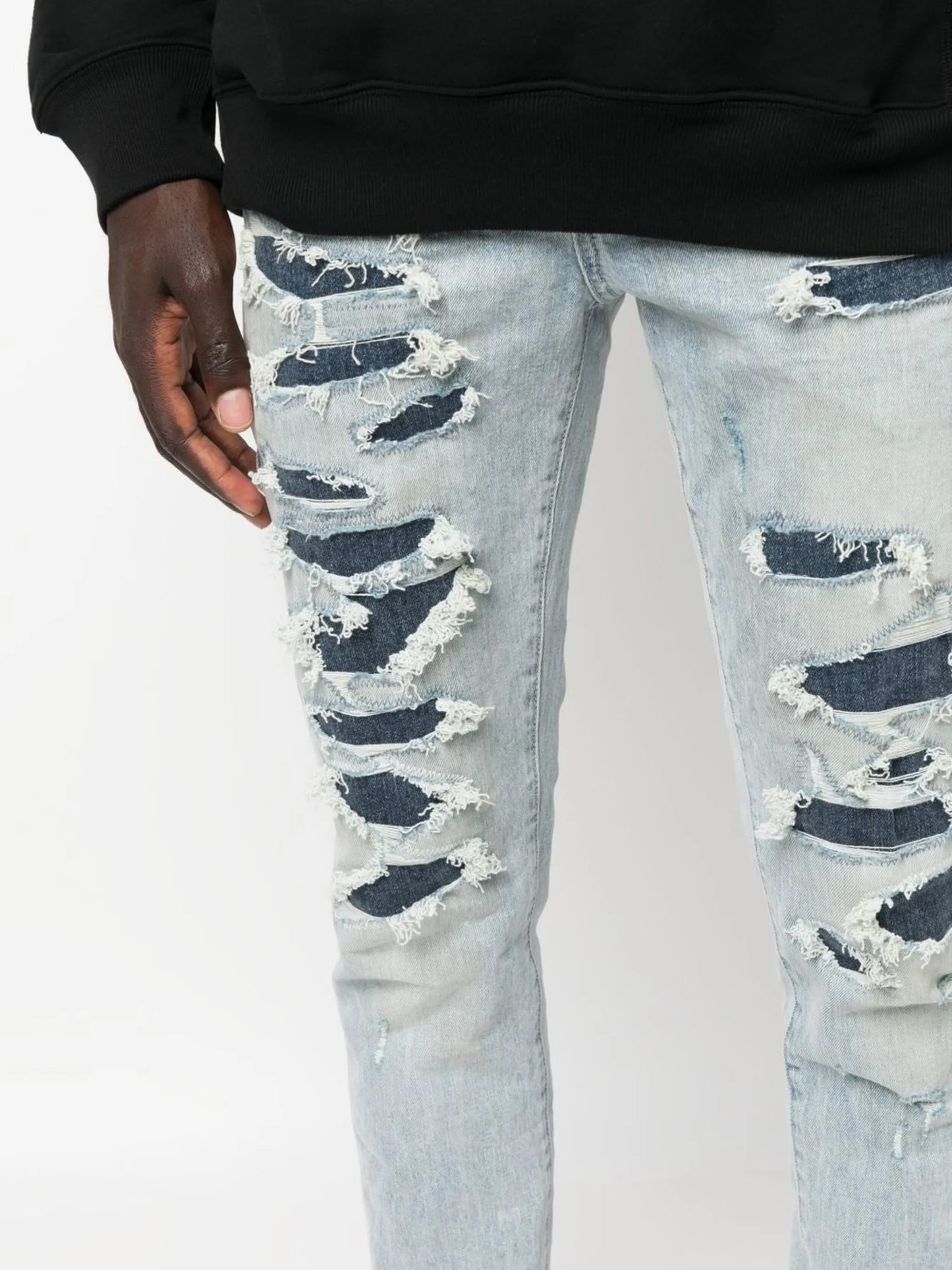 slim-fit denim jeans