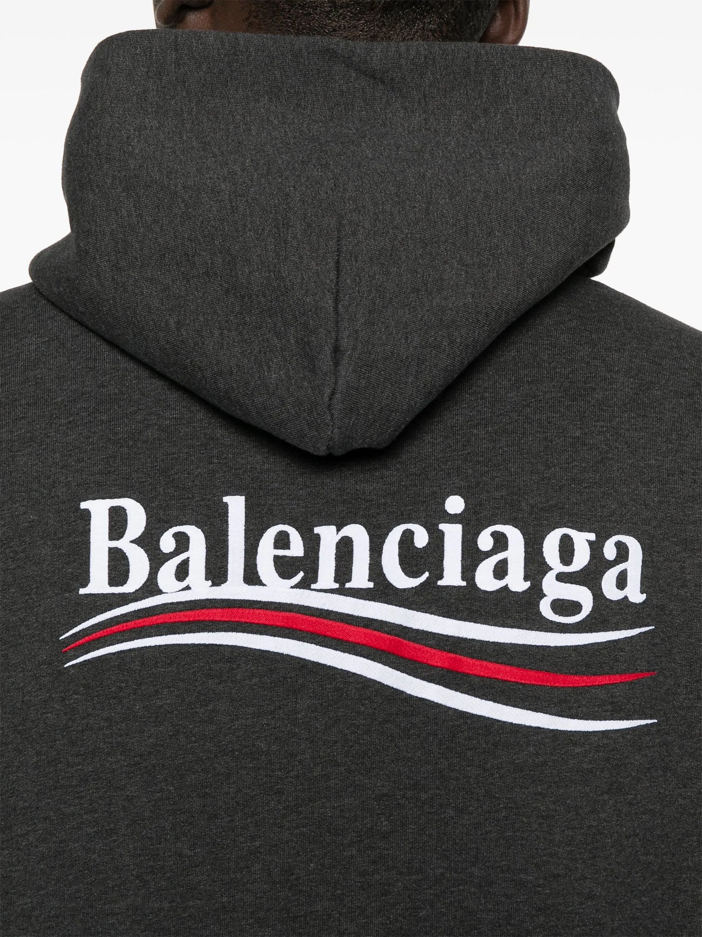 logo-embroidered cotton hoodie